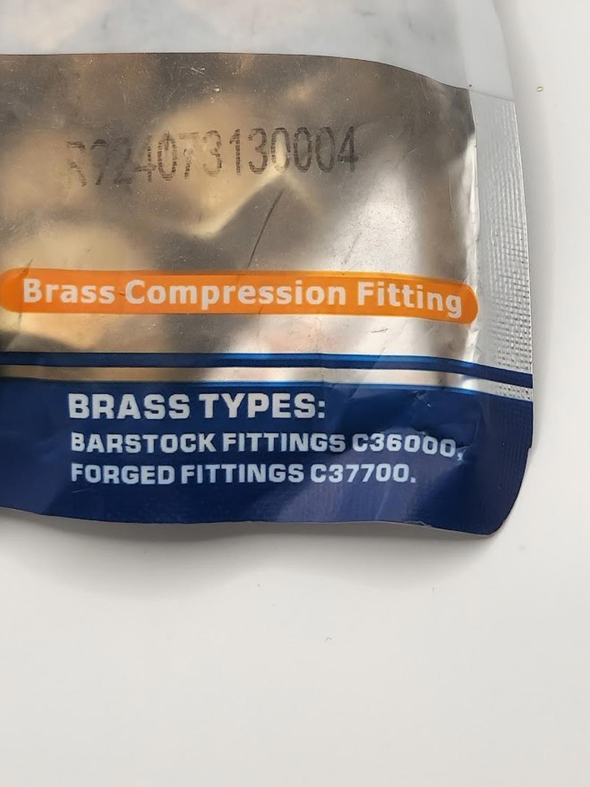 60-Pack 3/8-Inch Brass Compression Cap Stop Valve Fitting