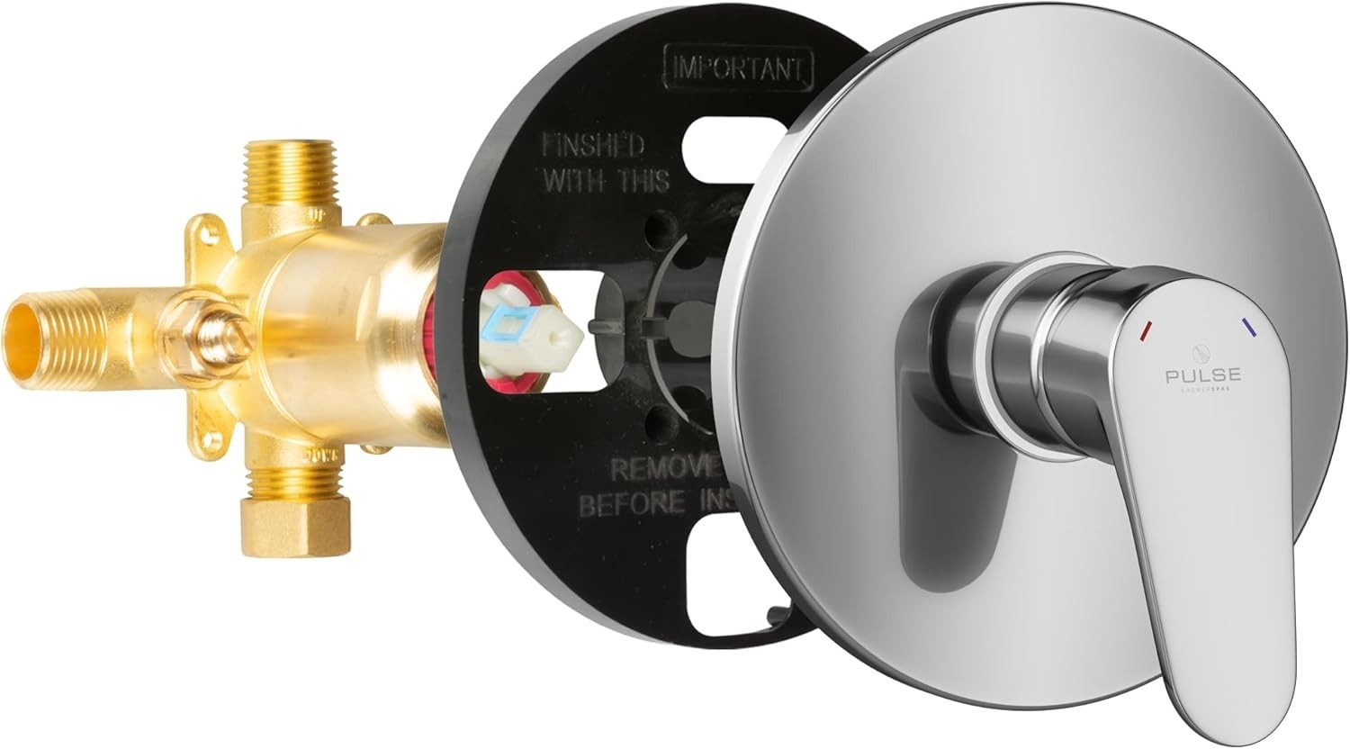 PULSE 3001-RIV-PB-CH Tru-Temp Mixing Valve Trim Kit Round 1/2″ NPT Chrome