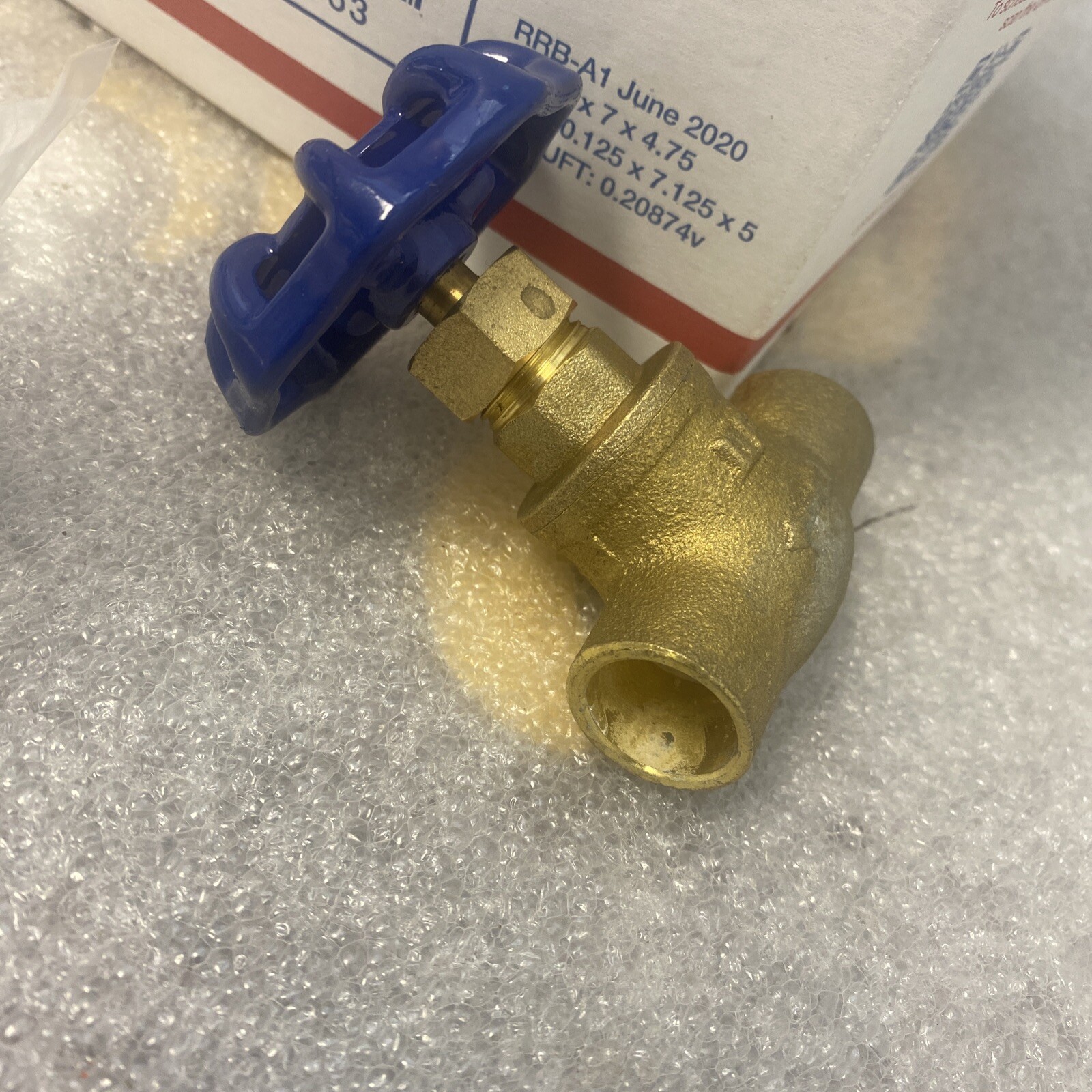 Cast-Brass LF Compression Sweat Stop Valve No 105-003NL, BK Industries BLUE