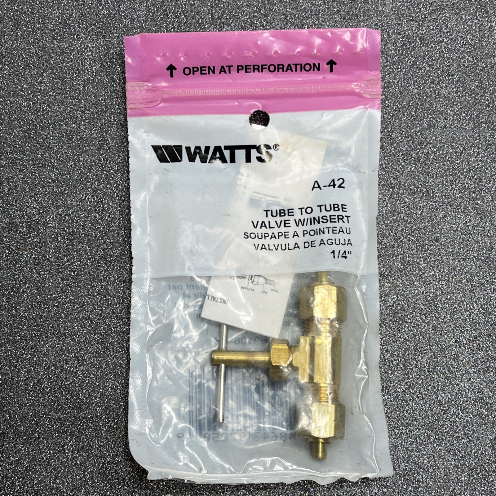 WATTS A-42 PB9106-CP 1/4″ tube to tube straight valve w insert