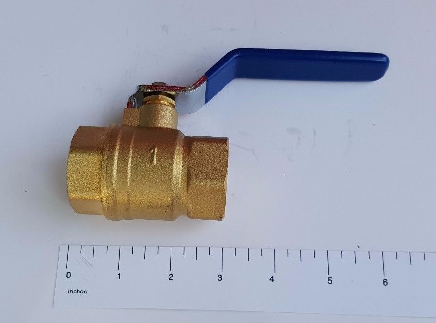10) 1″ Female Ball Valve, Lead Free Brass, Full Port, 600 WOG- Water Oil Gas