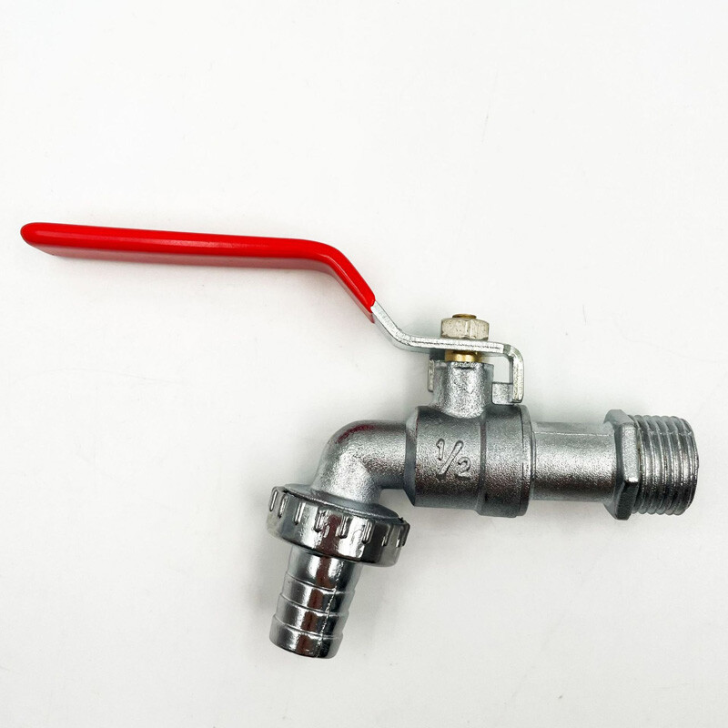 1/2 Garden Lever Faucet Tap Ball Valve Water Spigot Bibcock Fittings Red Handle