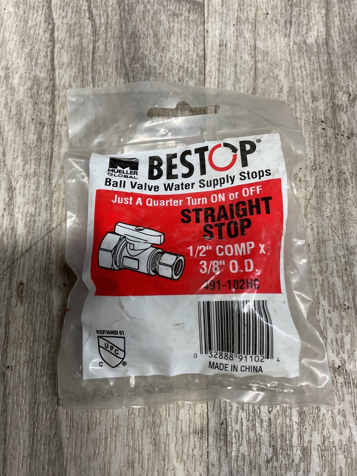 Mueller Bestop 491-102HC Ball Valve 1/2” Comp x 3/8″ O.D. #4001F156SI