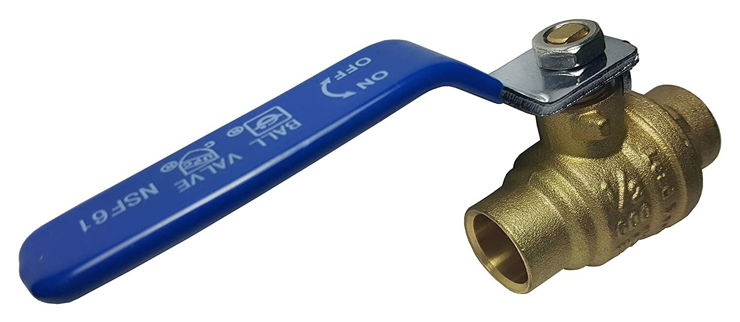 5 PCS. 1/2″ Sweat Ball Valve, Full Port, Lead Free Brass, 600 PSI Water Oil Gas