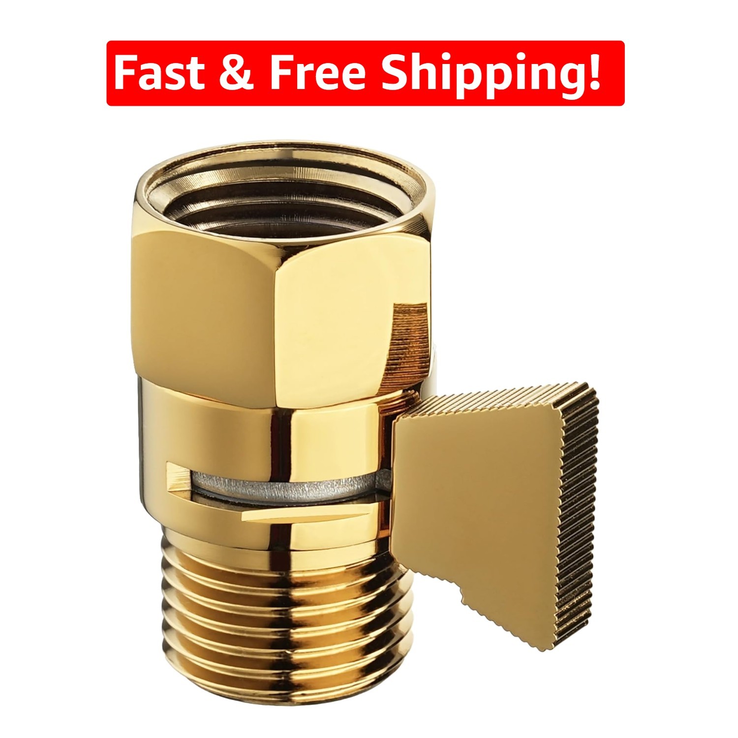 Efficient Gold Brass Shower Shut Off Valve – Smooth Flow Control and Durability