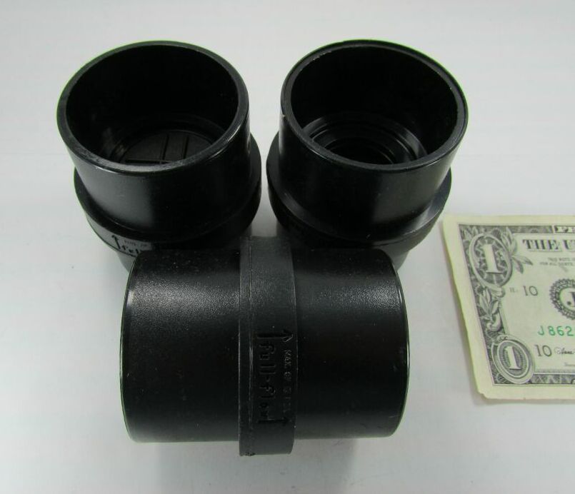 3 Black Plastic PVC Sump Pump Check Valve CH-150-S 1.907″ OD x 1.682″ ID Solvent