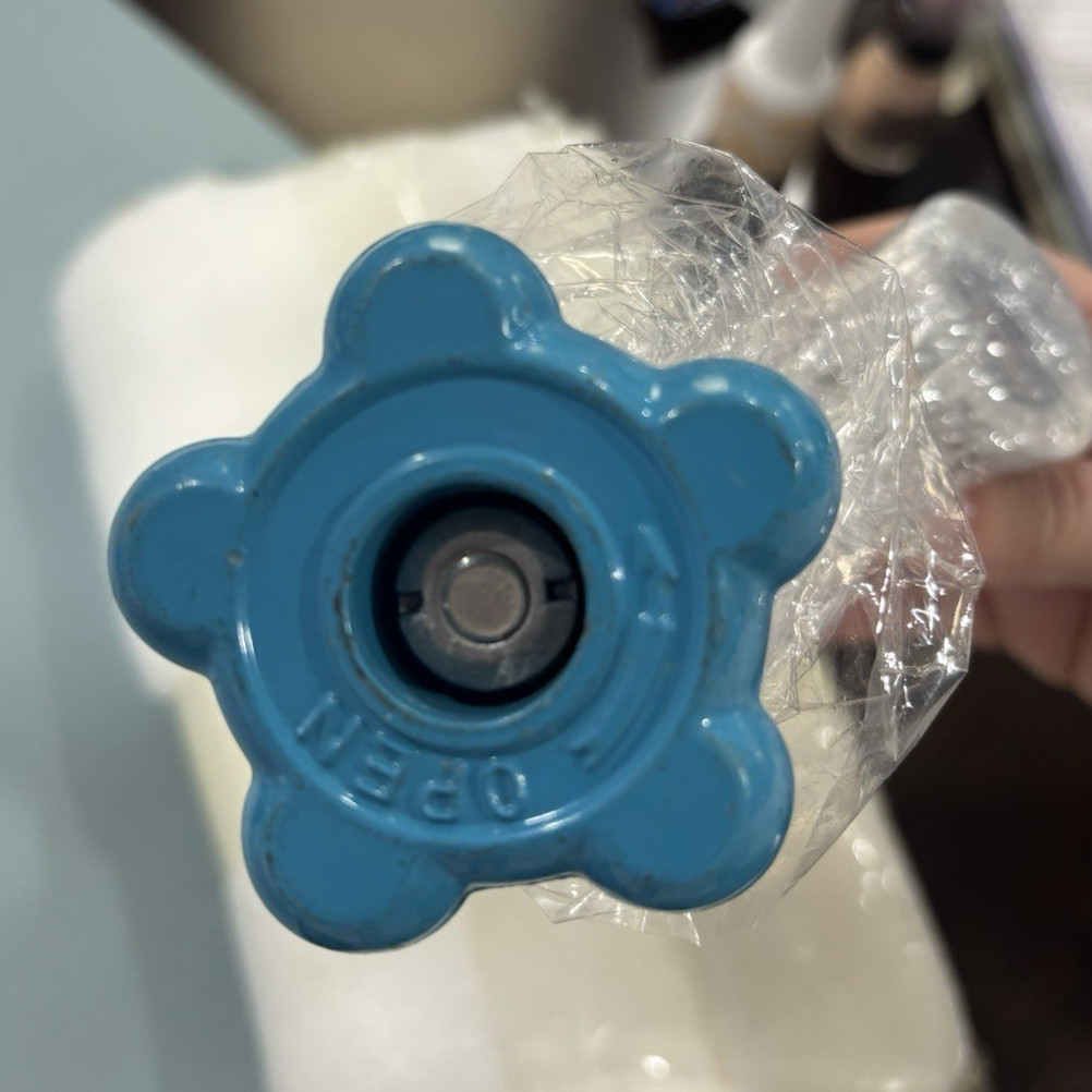 Stainless Steel Brass Y-Shaped Gate Valve Blue Handle Unfinished Single Pack