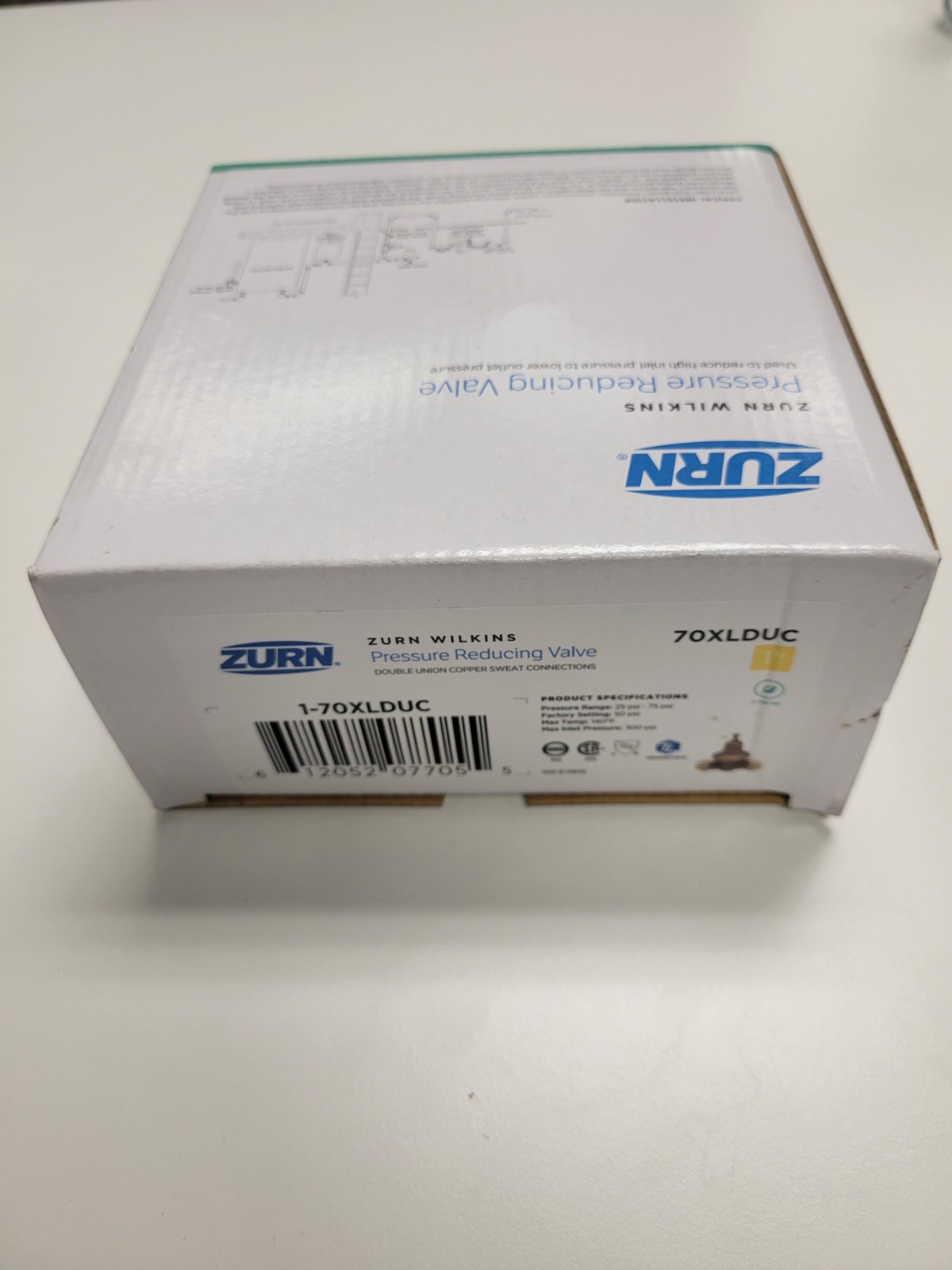 1″ Zurn Wilkins 1-70XLDUC PRV Pressure Reducing Valve in Bronze Double Union