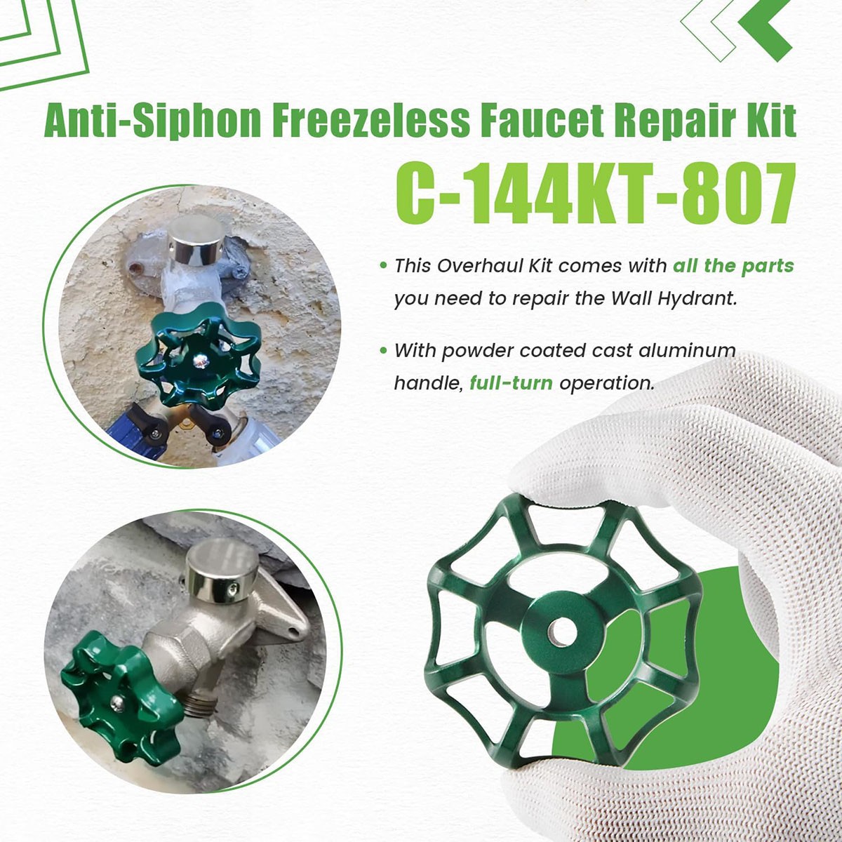 Replace for Prier C-144KT-807 Anti-Siphon Freezeless Faucet Repair Kit C-144
