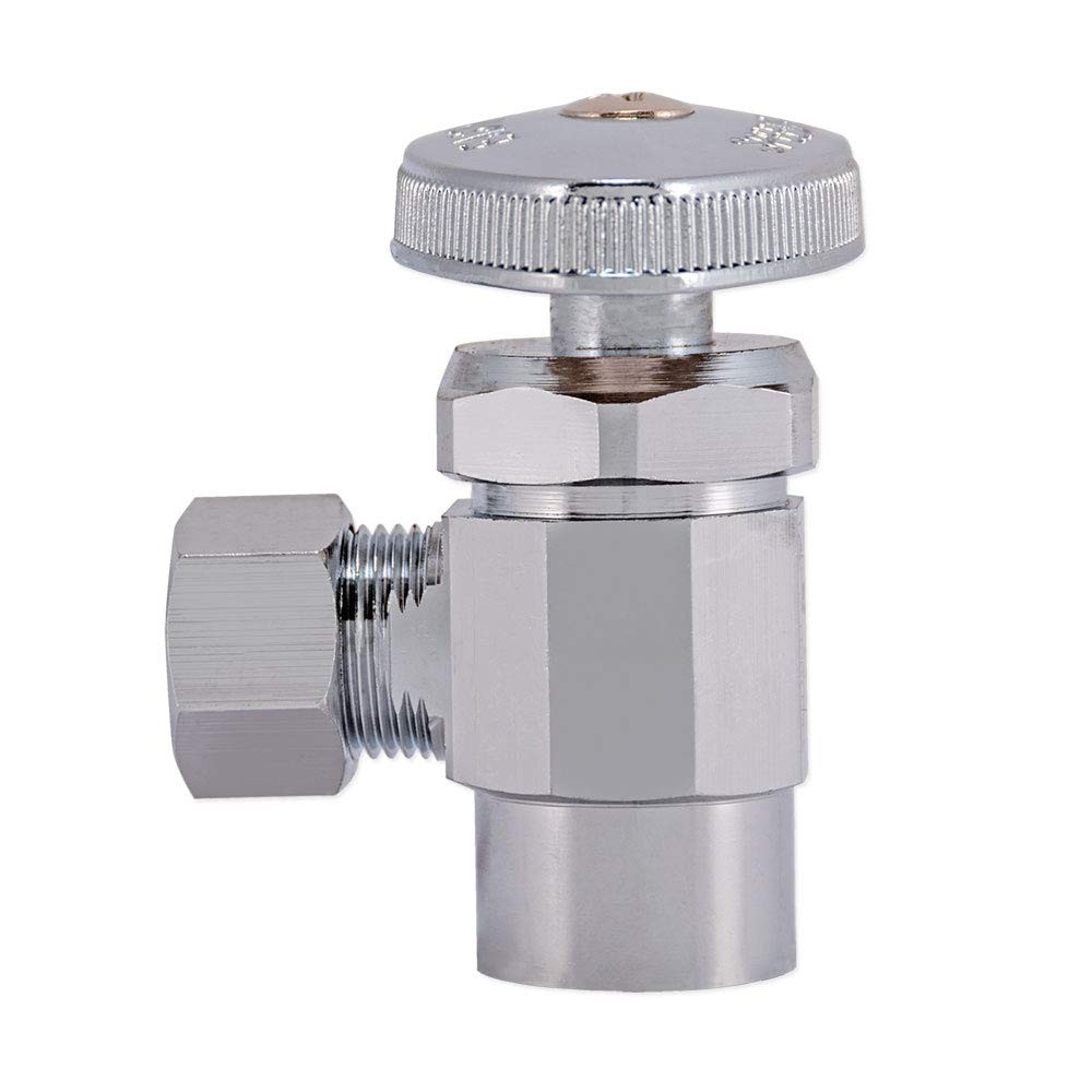 3/8 Inch OD x 1/2 Inch Nom. Sweat Multi-Turn Brass Sweat Inlet Angle Stop Val…