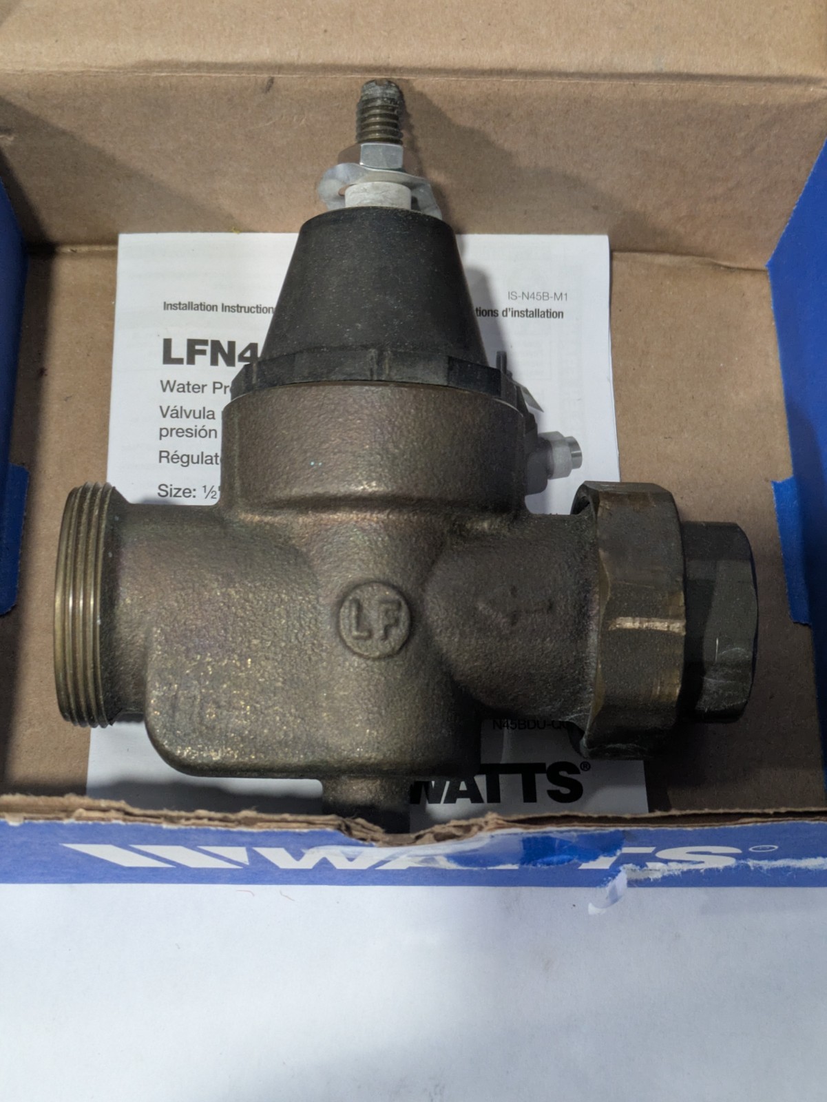 Watts 1″ LFN45BM1-U Lead Free Water Pressure Reducing Valve – Used / For Parts