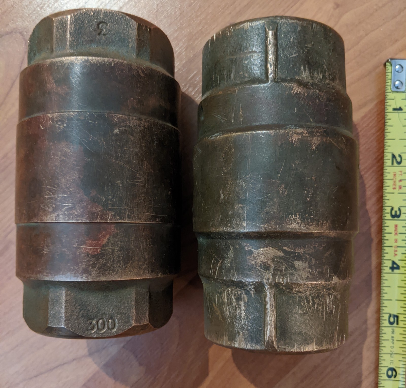2 Qty Lot STRATAFLO 1-1/2 inch 1.5″ NPT Cast Bronze CHECK VALVE No. 300 400LBS