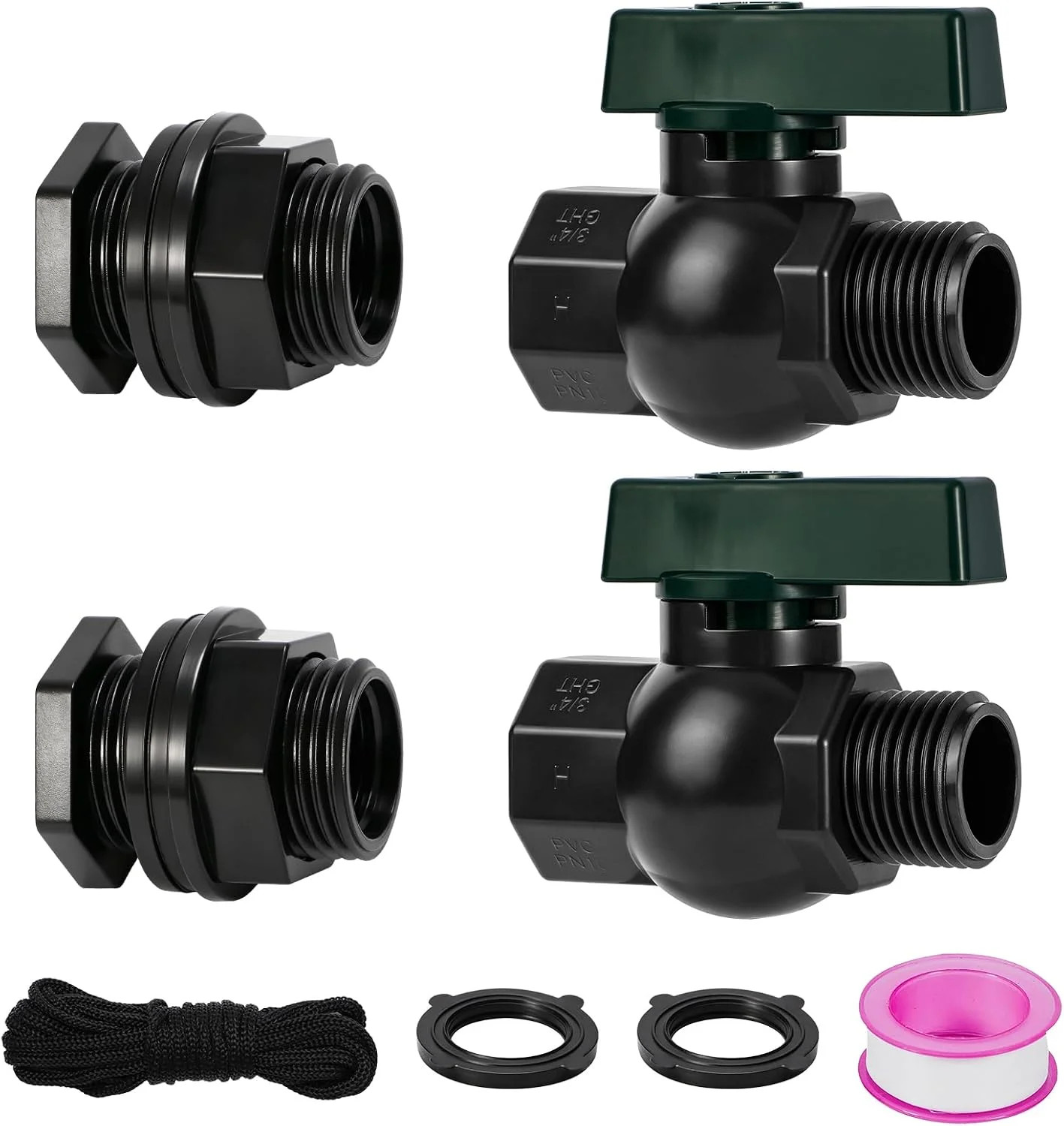 Rain Barrel Spigot Kit 3/4″ GHT Garden Diverter with Bulkhead Fittings Garden Ho