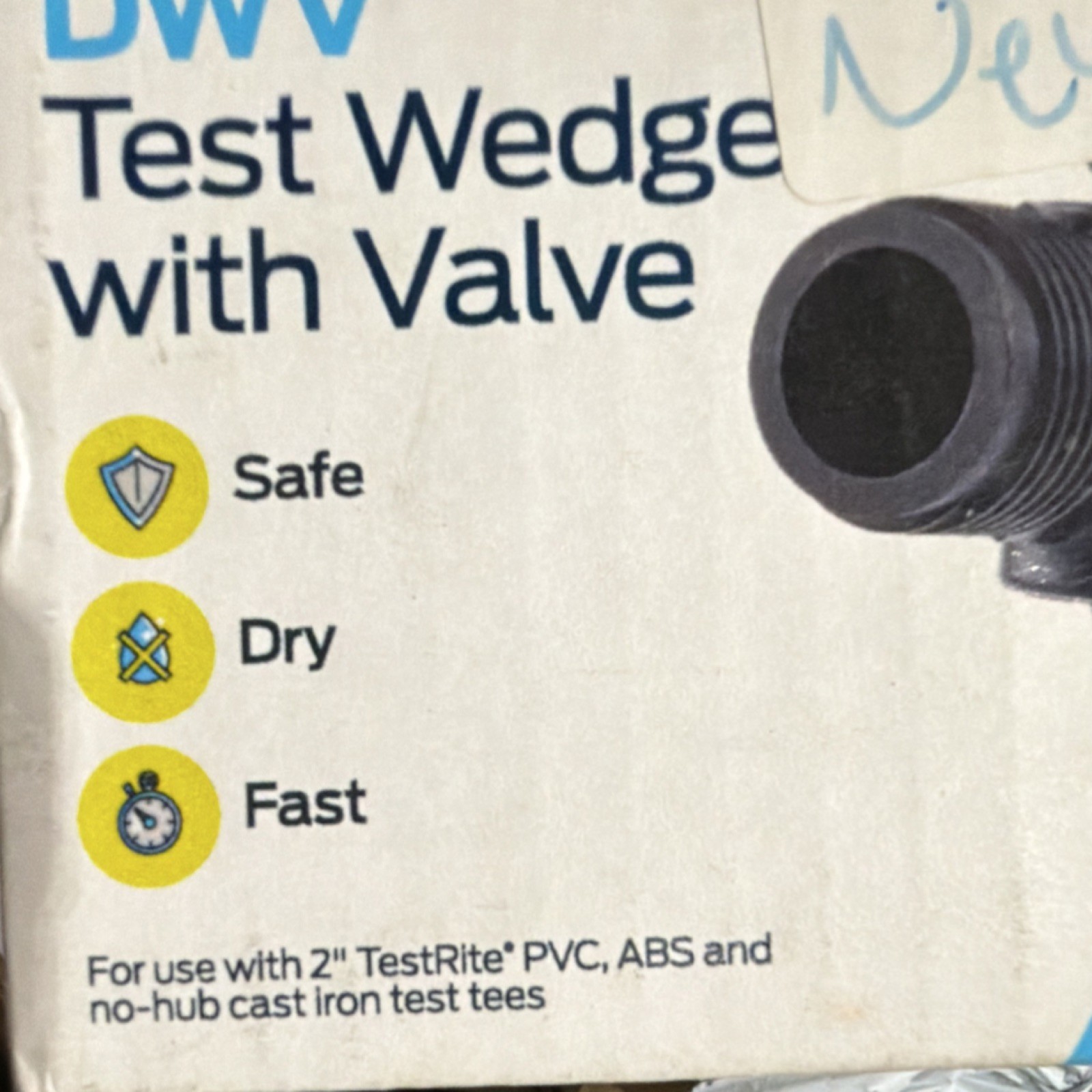 HoldRite TestRite Test Wedge with Valve 2 in Safe Dry Fast for DWV Testing