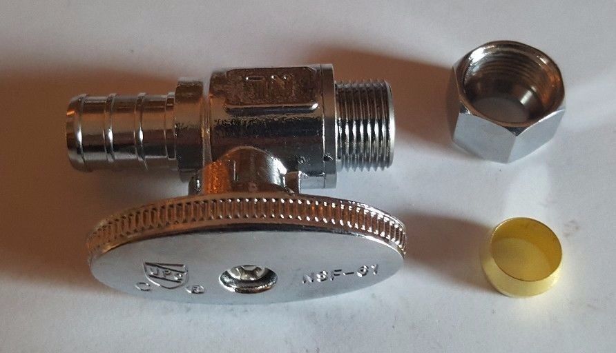 100 PIECES 1/2″ PEX X 3/8″OD BRASS 1/4 TURN STRAIGHT STOP VALVE (LEAD-FREE)