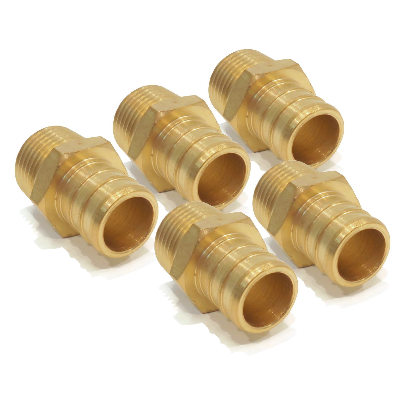 (5) 3/4″ x 1/2″ MALE NPT PEX BRASS LEAD FREE STRAIGHT THREADED ADAPTERS Fitting