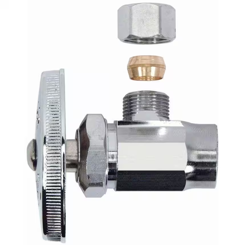 1/2 In. Sweat Inlet X 3/8 In. Compression Outlet Chrome-Plated Multi-Turn Angle