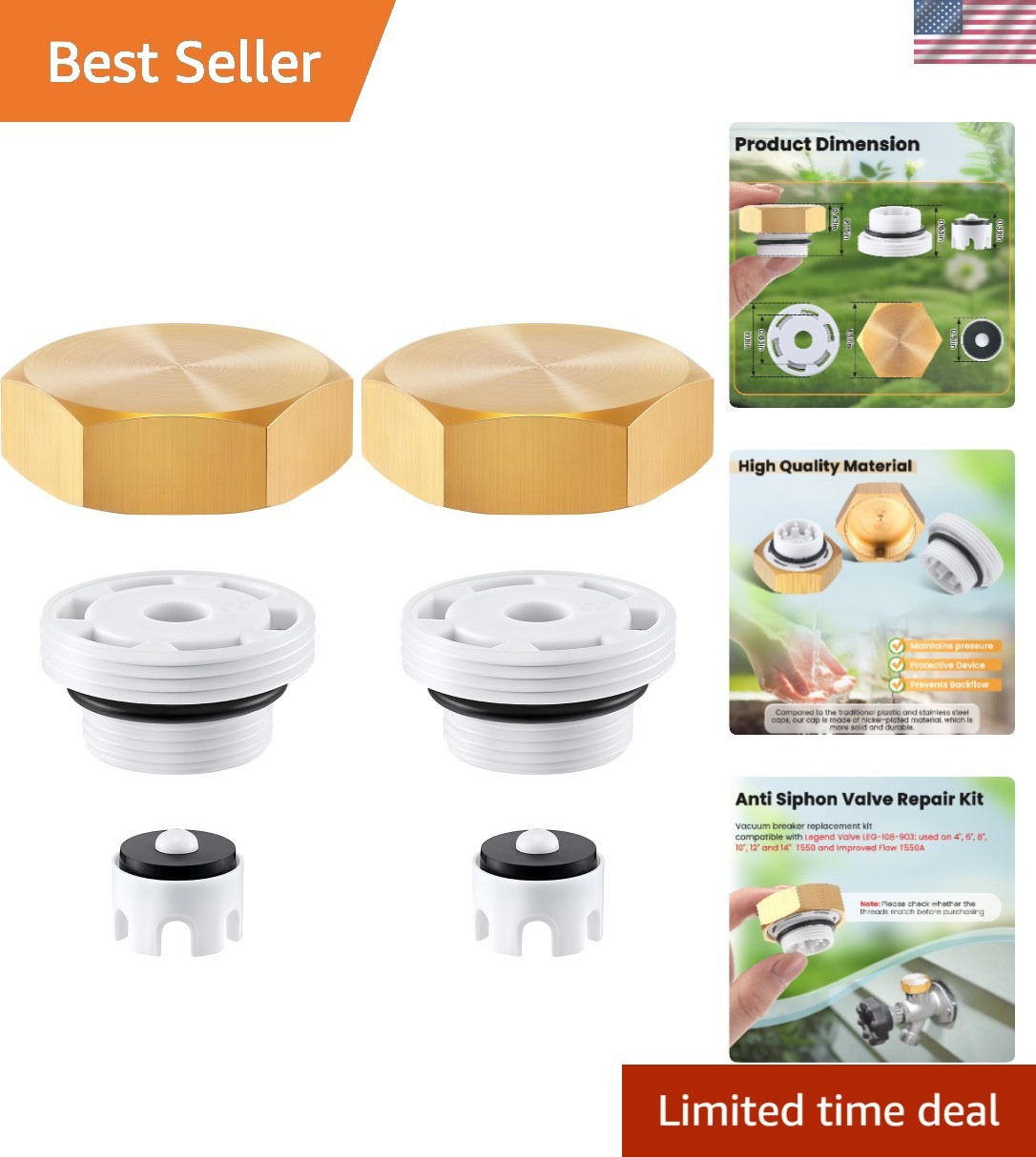 2 Pack Anti Siphon Valve Repair Kit for Legend Valve LEG-108-903 – Easy Install