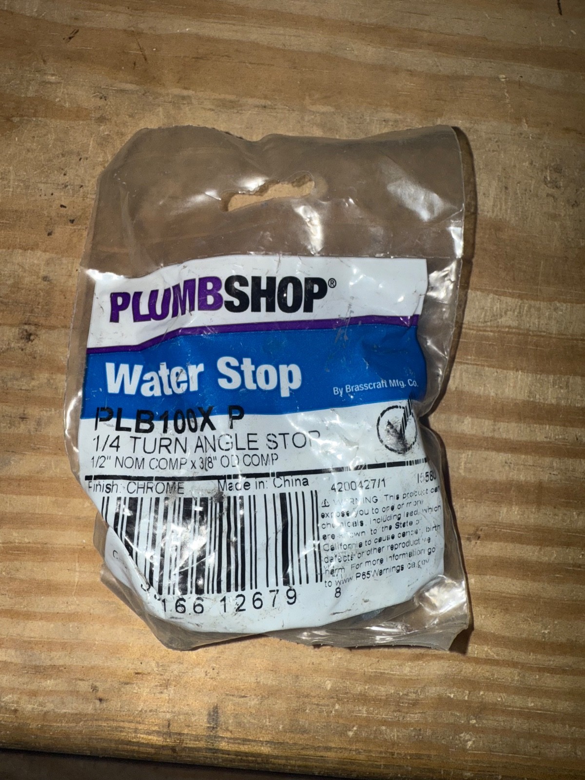 PLUMBSHOP Water Stop 1/2 in. Nom Comp x 3/8 in. OD Comp PLB100X P