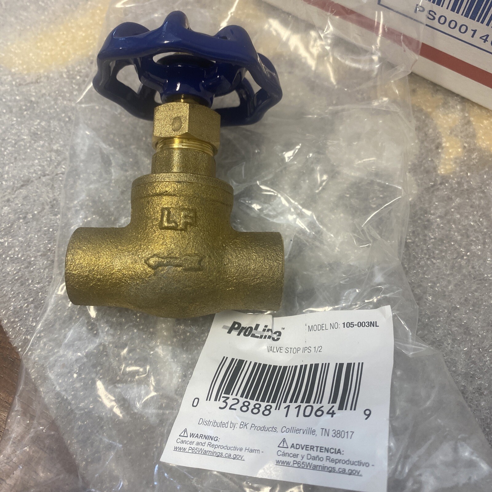 Cast-Brass LF Compression Sweat Stop Valve No 105-003NL, BK Industries BLUE