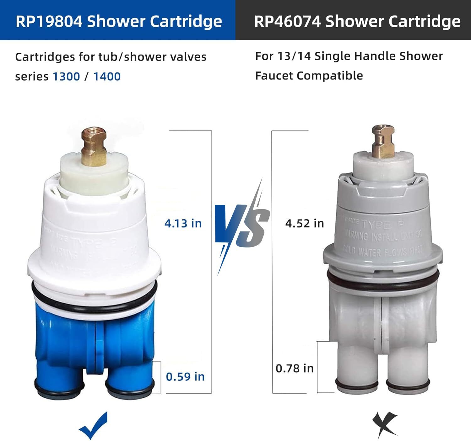 RP19804 SHOWER CARTRIDGE ASSEMBLY COMPATIBLE FOR DELTA 1300/1400 SERIES TUB LOT