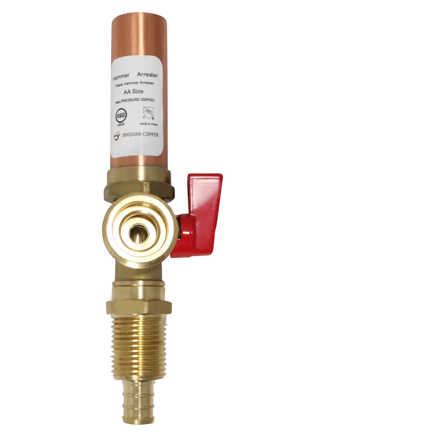 10 Pc XFITTING Water Hammer Arrestor Valve, 1/2″ Pex B x 3/4″ MHT, Red