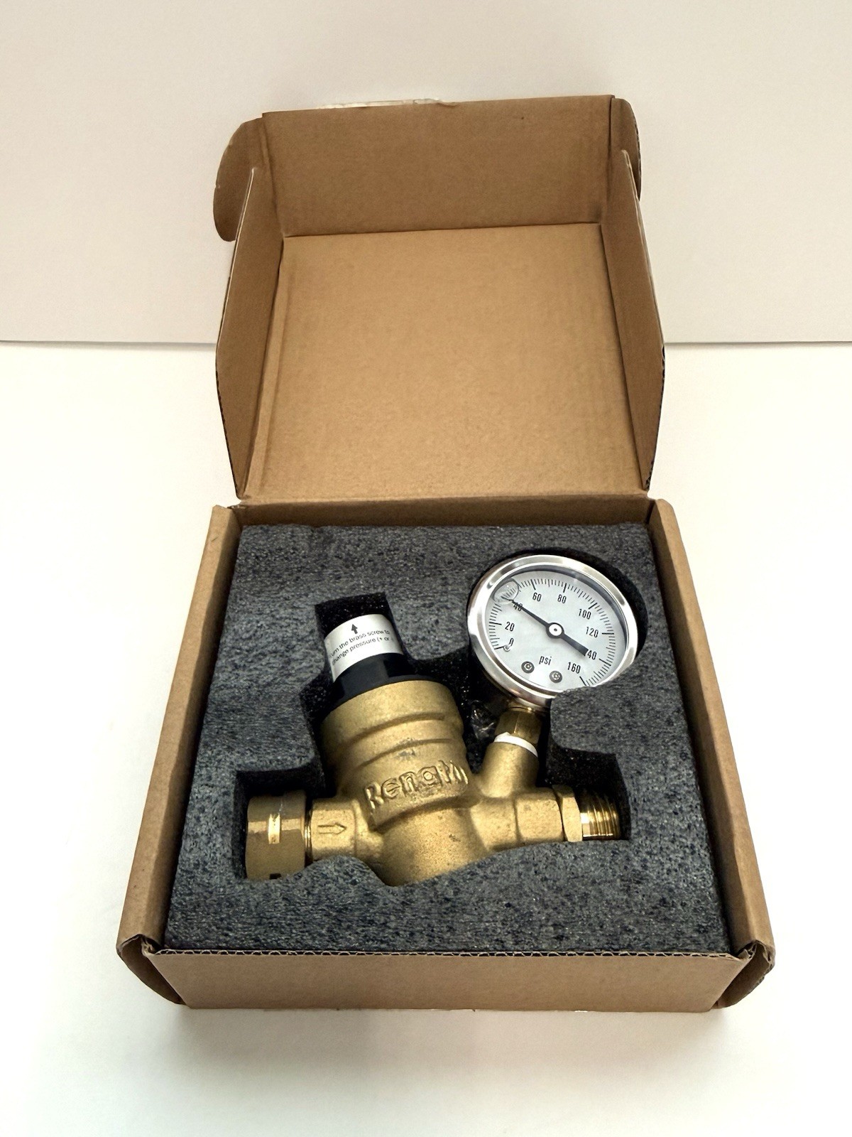 Renator M11-0660R RV Water Pressure Regulator w/ Gauge Lead-Free Brass New