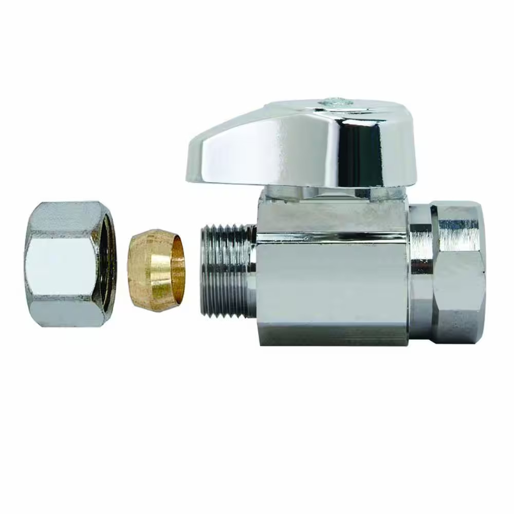 3/8 In. FIP Inlet X 3/8 In. Compression Outlet 1/4-Turn Straight Valve
