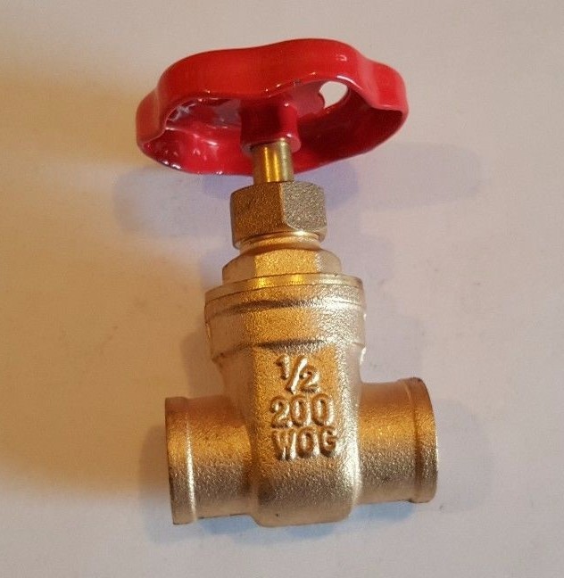 (1) 1/2″ SWEAT BRASS GATE VALVE 200 PSI WOG ( LEAD FREE, NSF / ANSI16.18 )