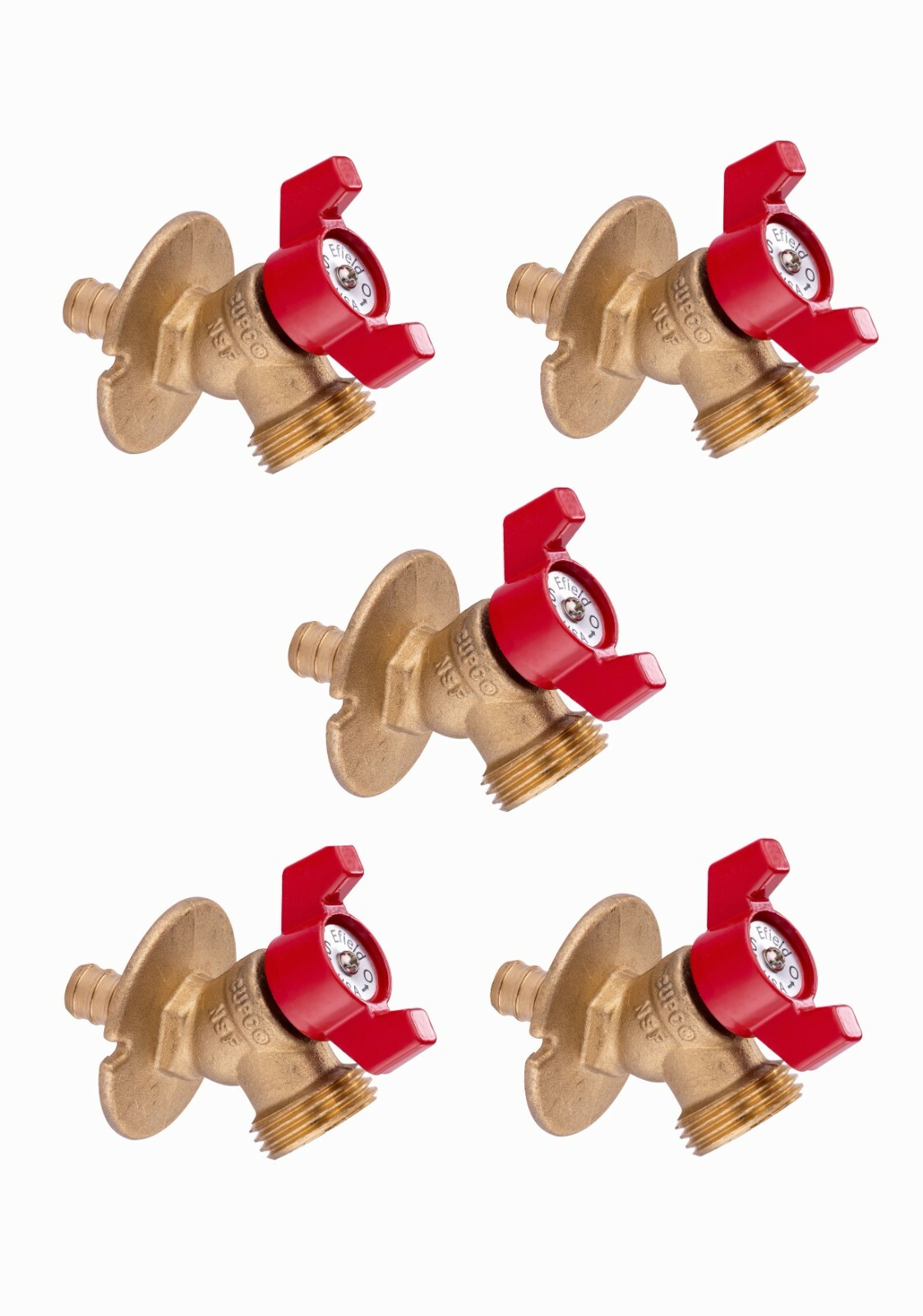 EFIELD 5 PCS 1/4Turn Sillcock HOSE Bibb With Flange 1/2 in. Pex Inlet x 3/4 in.