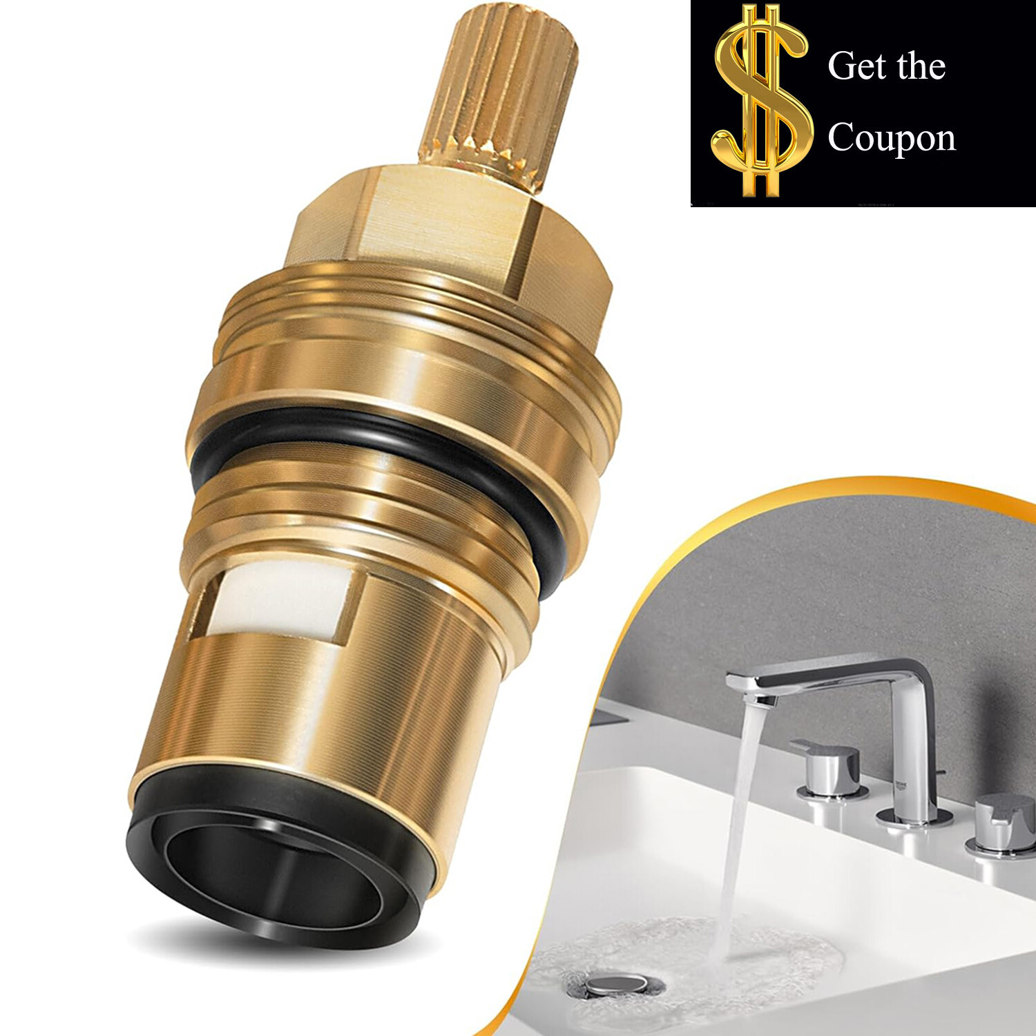 for Grohe 45882000 Ceramic Faucet Cartridge 1/2″ Carbodur 1/4 Turn 90 Degree