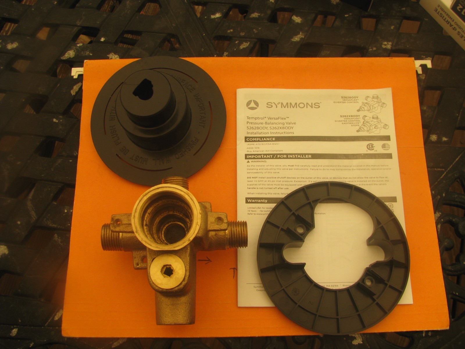 Brand New – Symmons S262 Temptrol Brass Shower Body- No Pressure Valve