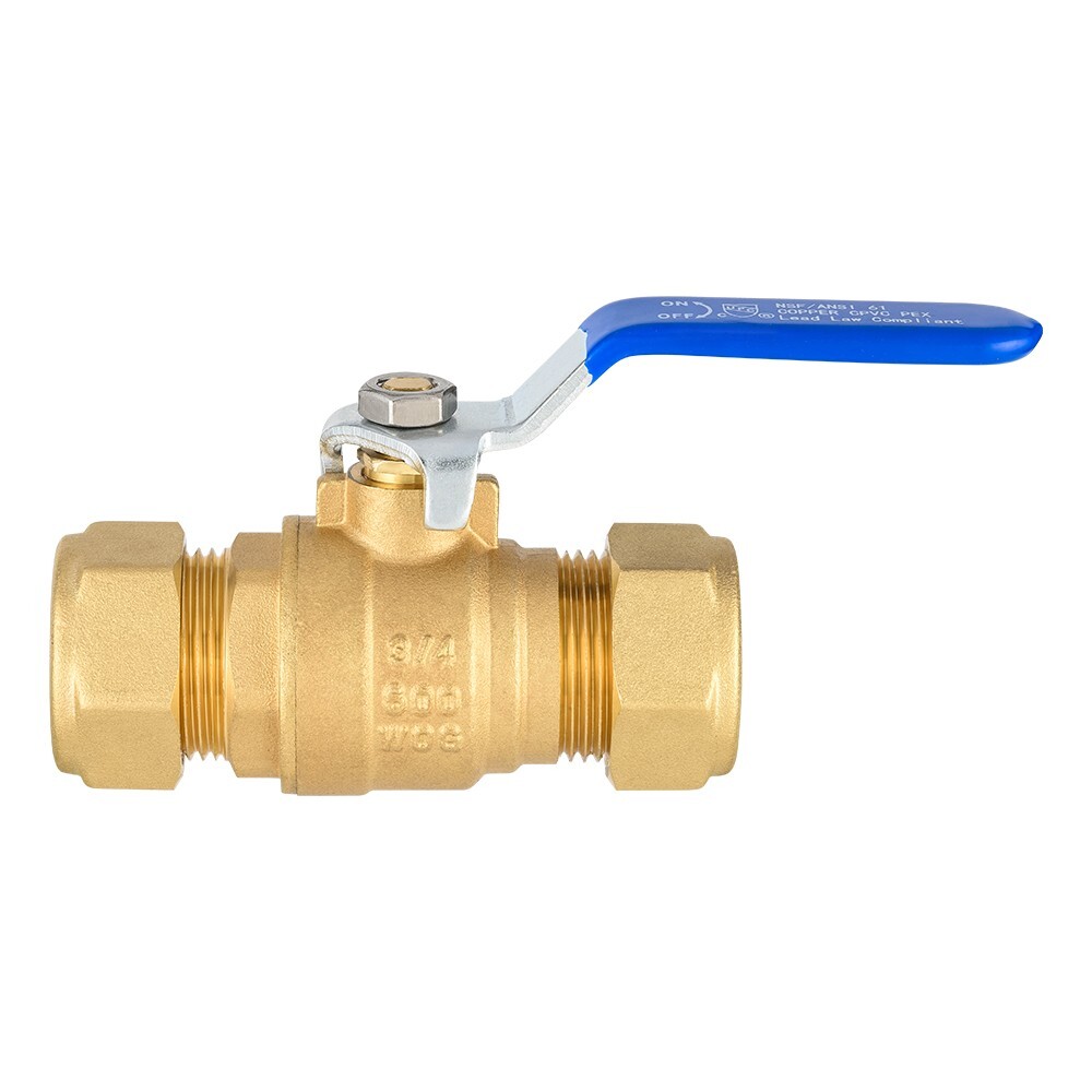 Efield1/2″ or 3/4 Inch Compression Full Port Brass Ball Valve 600WOG Lead Free