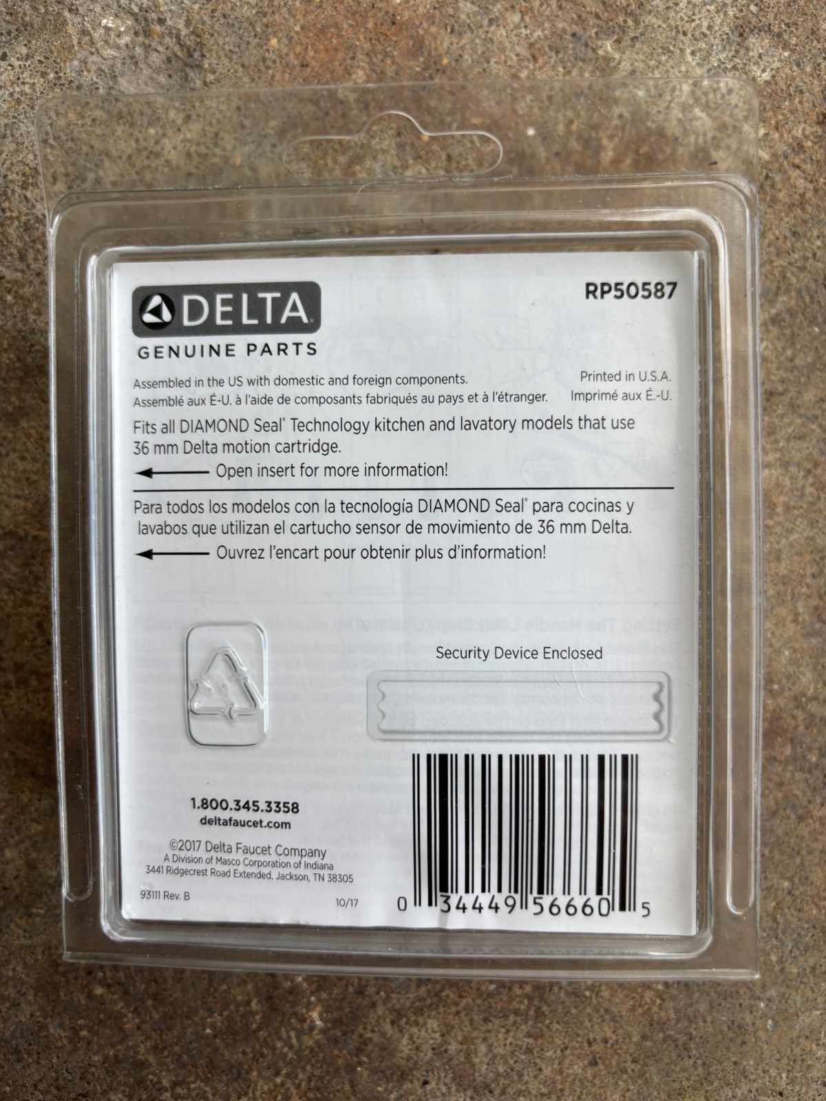 Delta RP50587 Faucet Cartridge Genuine OEM Diamond Seal 36mm Replacement