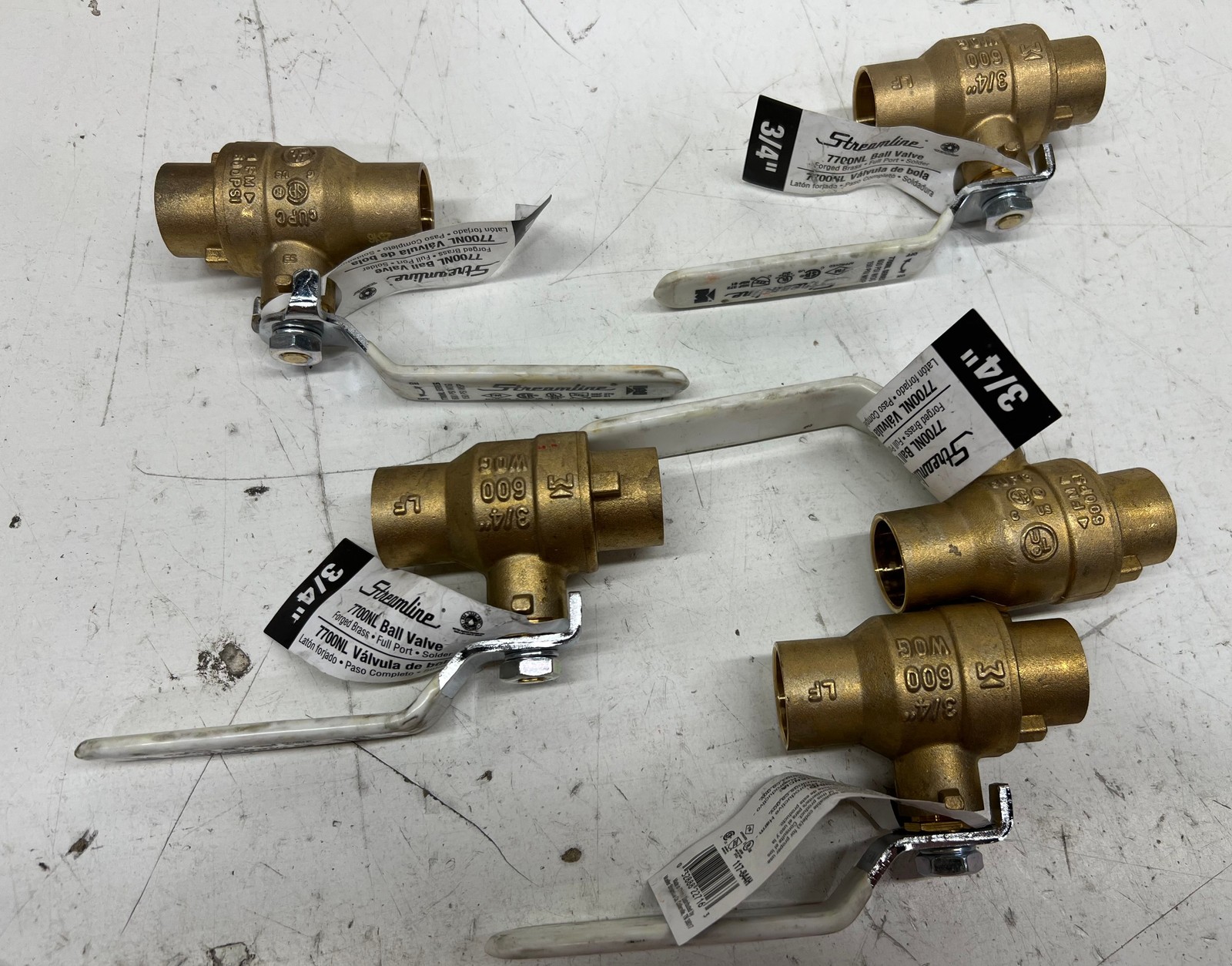5PK Streamline 3/4 in. Brass SWT Full Port Packing Gland Ball Valve