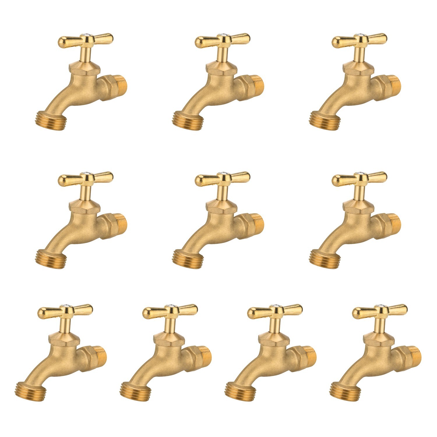 10 PCS EFIELD Outdoor Garden Hose Faucet /Valve 1/2″ Male NPT×3/4″ Male GHT