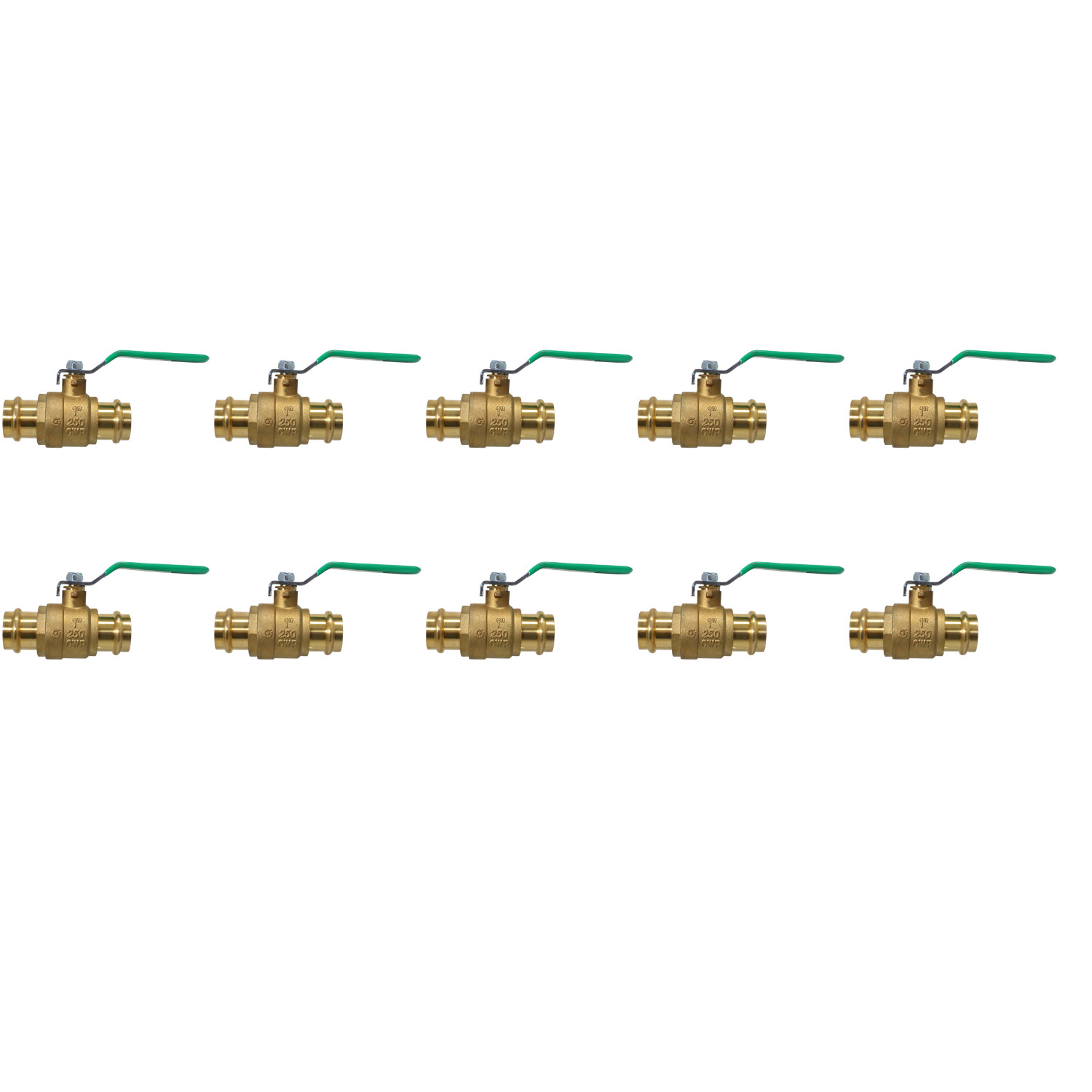 10 Pack XFITTING 1″ Press Ball Valve, Lead Free Brass, Full Port, ProPress