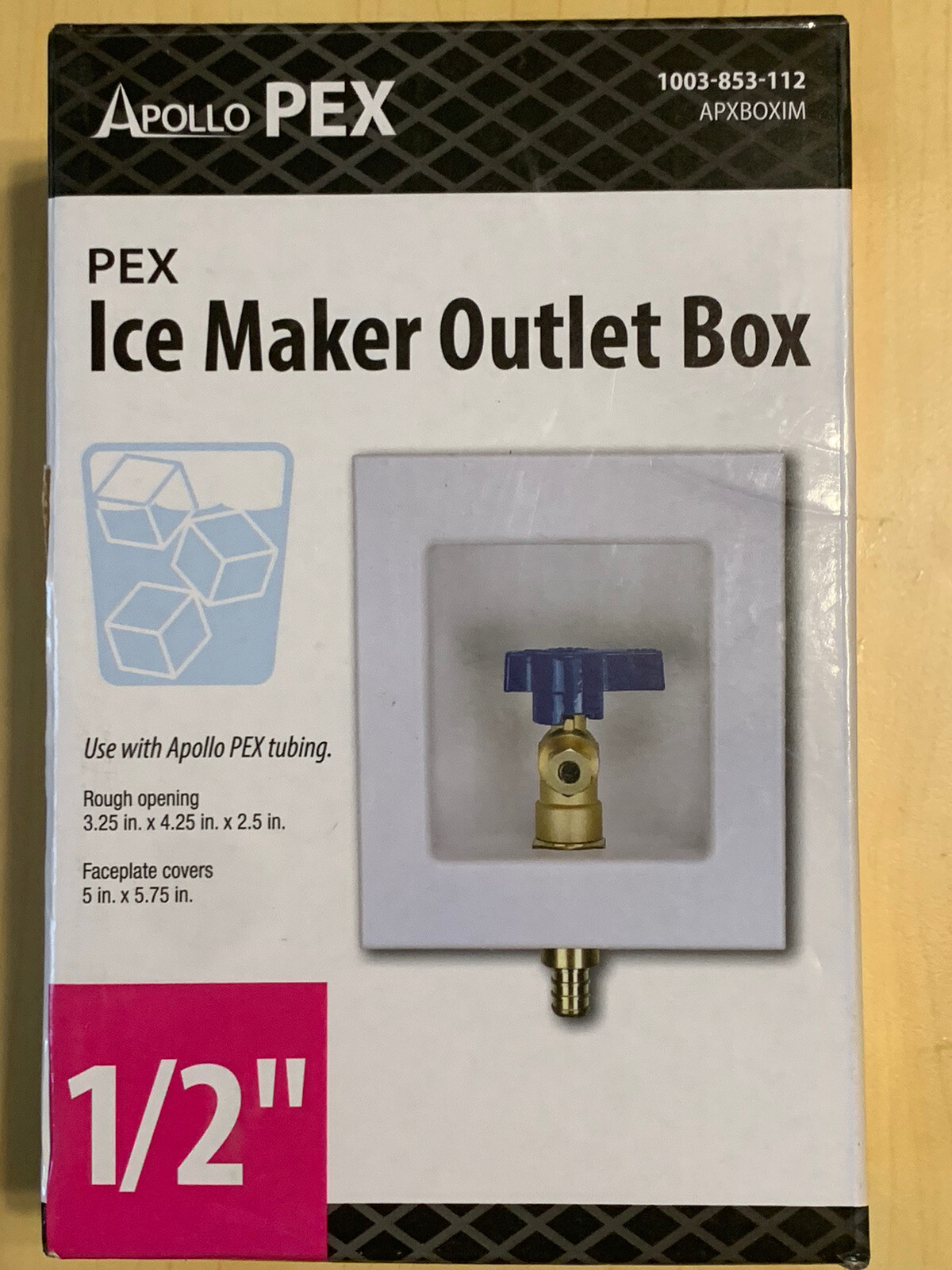 Apollo 1/2 in. Dia. Ice Maker PEX Ice Maker Outlet Box NEW in Box