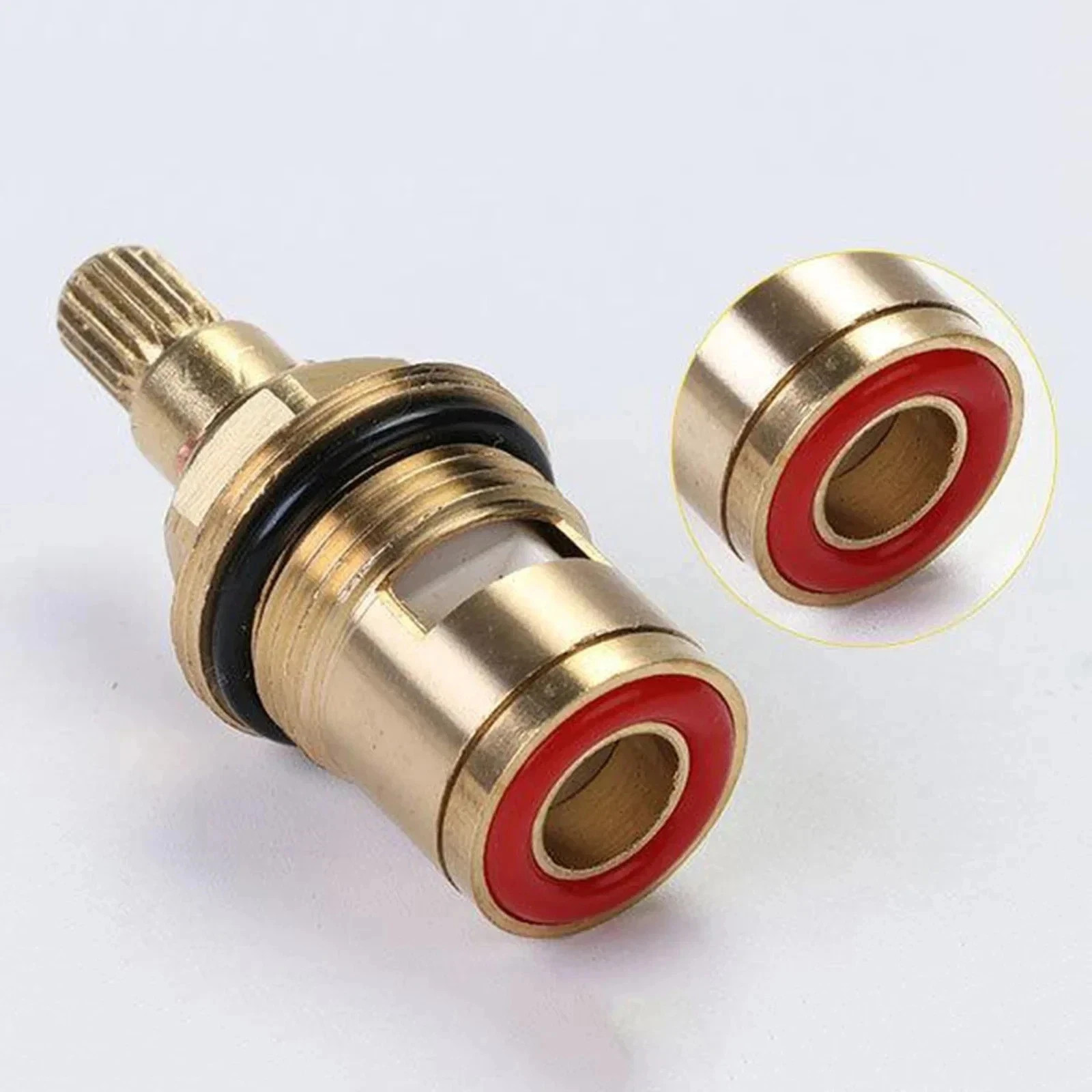 Brass Ceramic Stem Disc Cartridge Faucet Valve Replacement Quarter Turn 1/2″ for