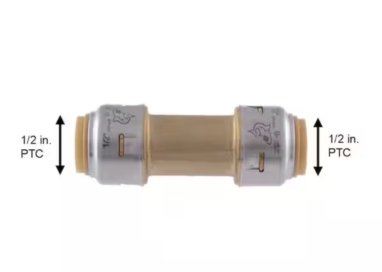 SharkBite MAX UR2008A, 1/2-in. Brass Push-to-Connect Check Valve