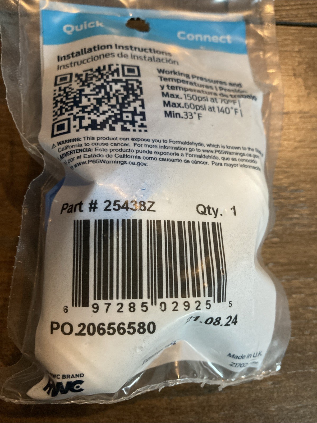 Shark Bite 25438Z- 3/8″OD Straight Valve Quick Connect