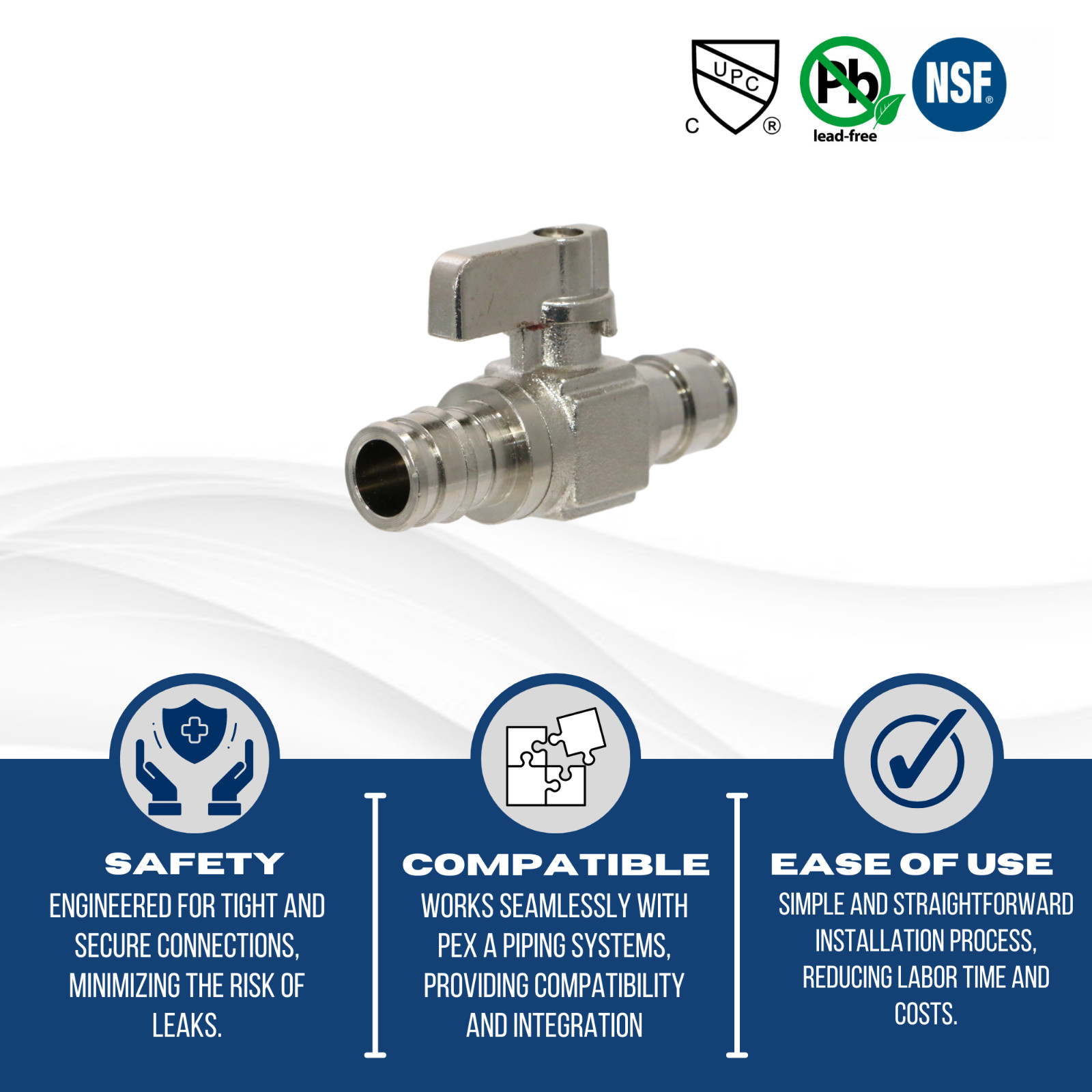 10) 1/2 Pex A Expansion F1960 MINI Straight Ball Valve