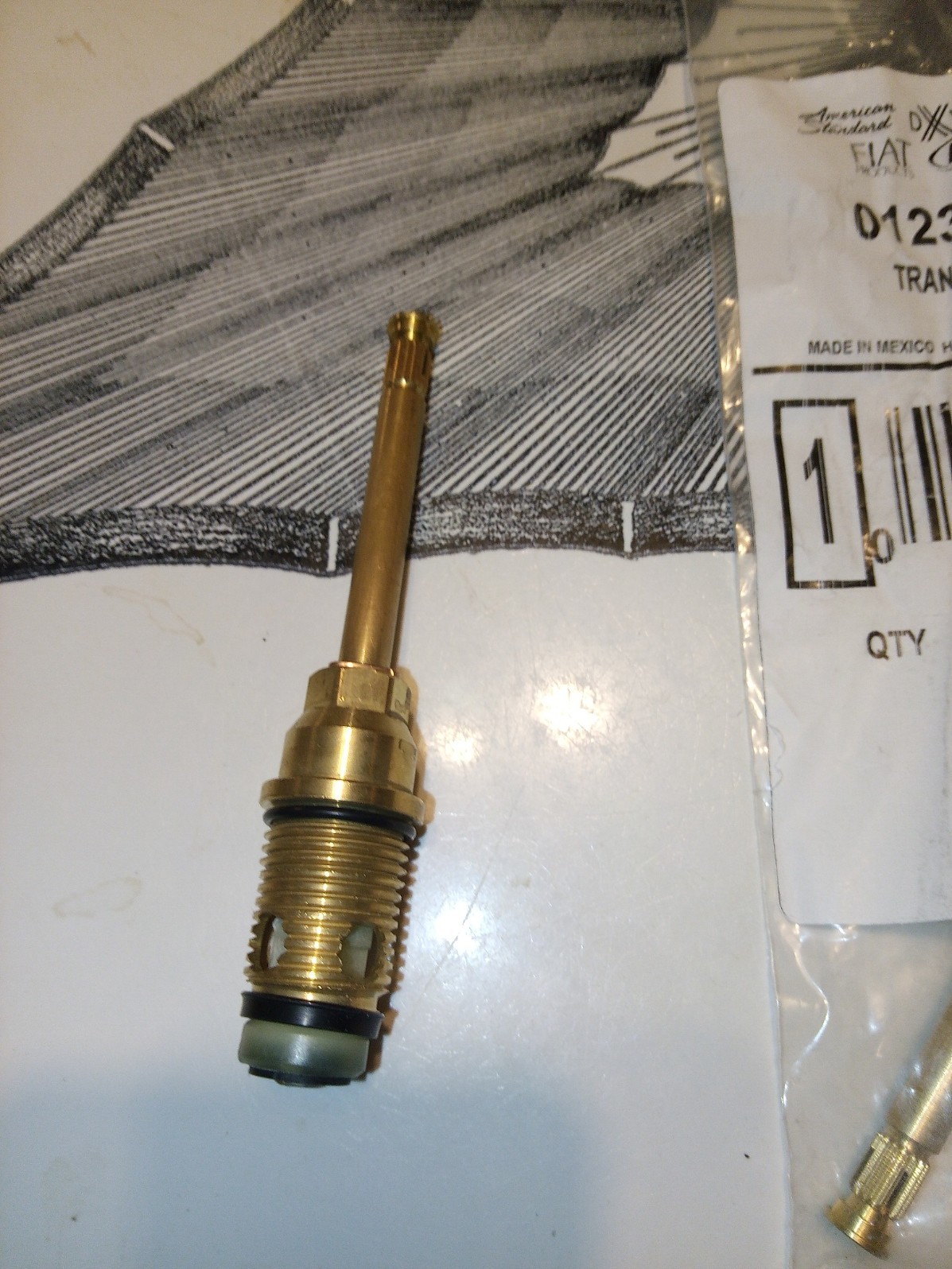 American Standard 012316-0070A Transfer Valve Kit, Brass New unused.