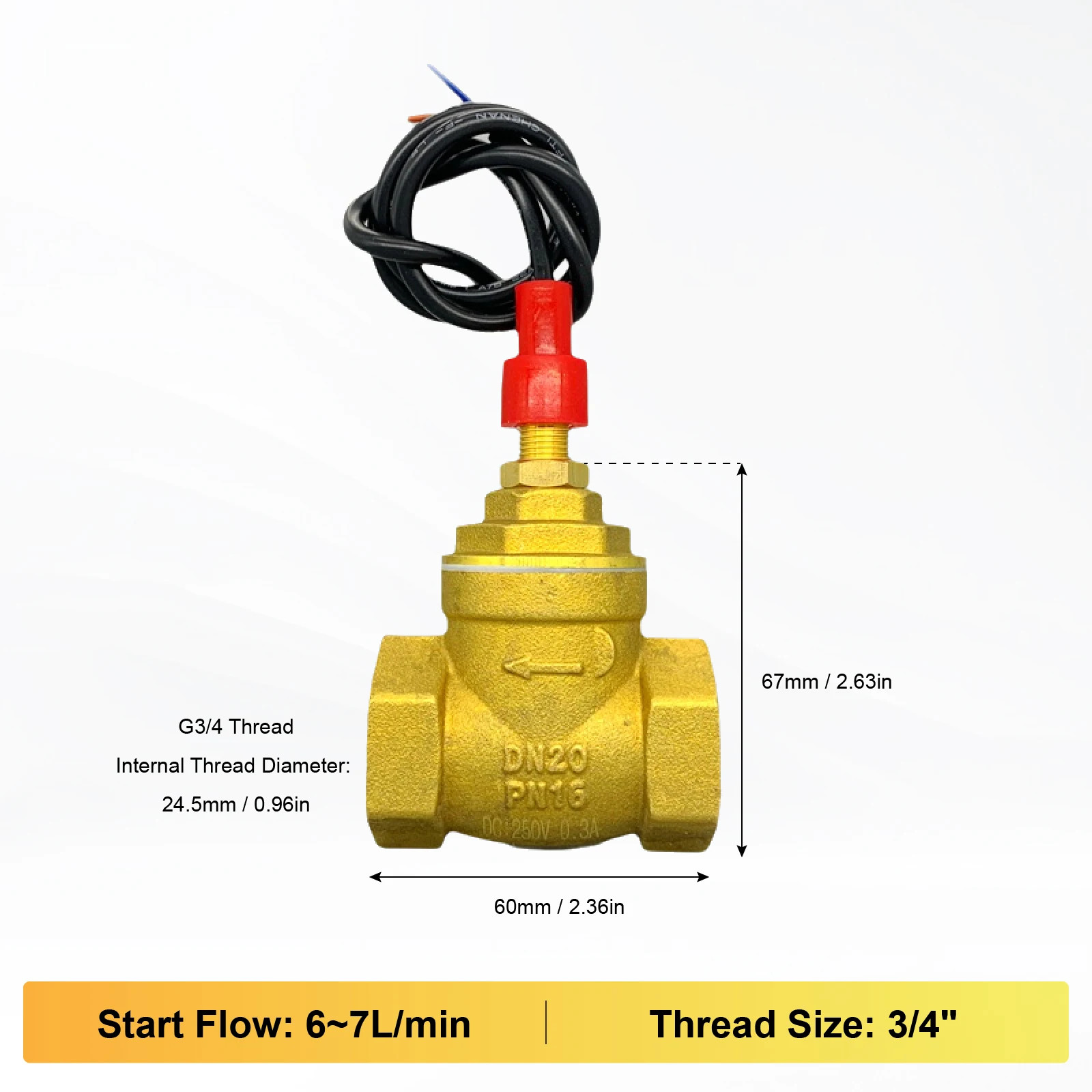 Water Flow Switch High Flow Brass Inline Paddle Check Valve HVAC Cooling Systems