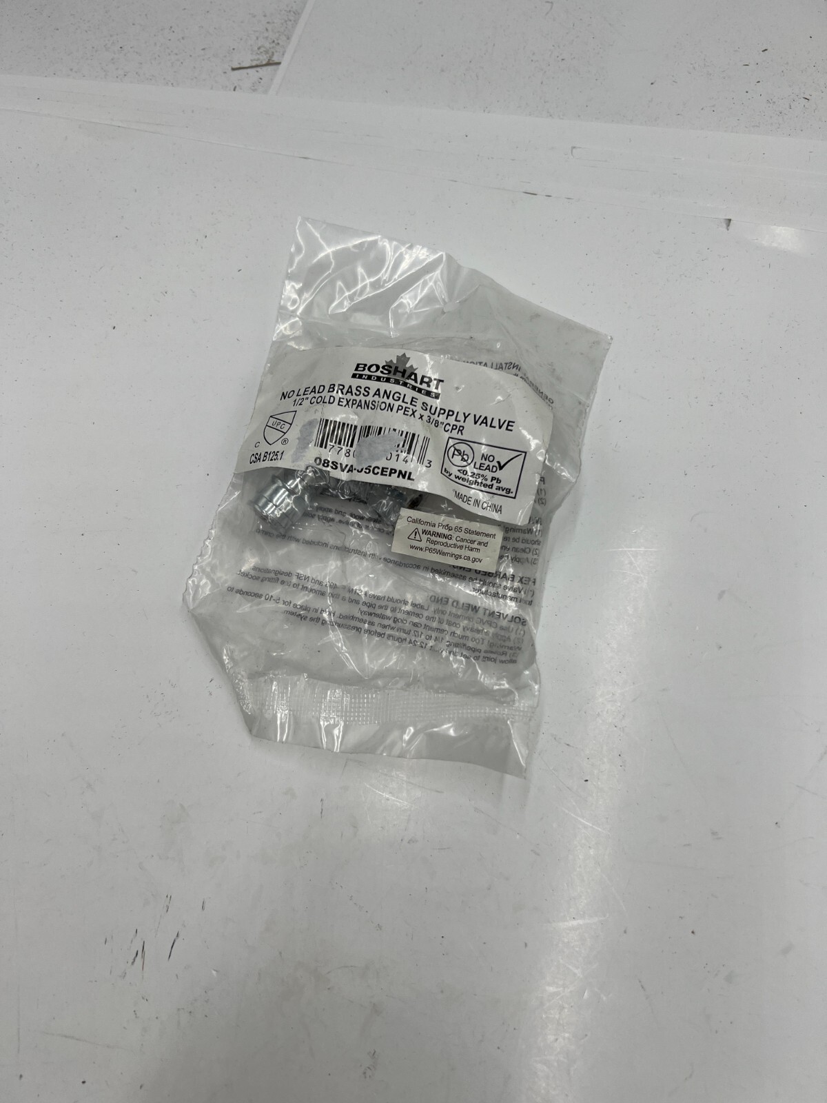 (QTY 6) Boshart 08SVA-05CEPNL Angle Supply Valve NO LEAD 1/2″ CE.PEX x 3/8″ CPR