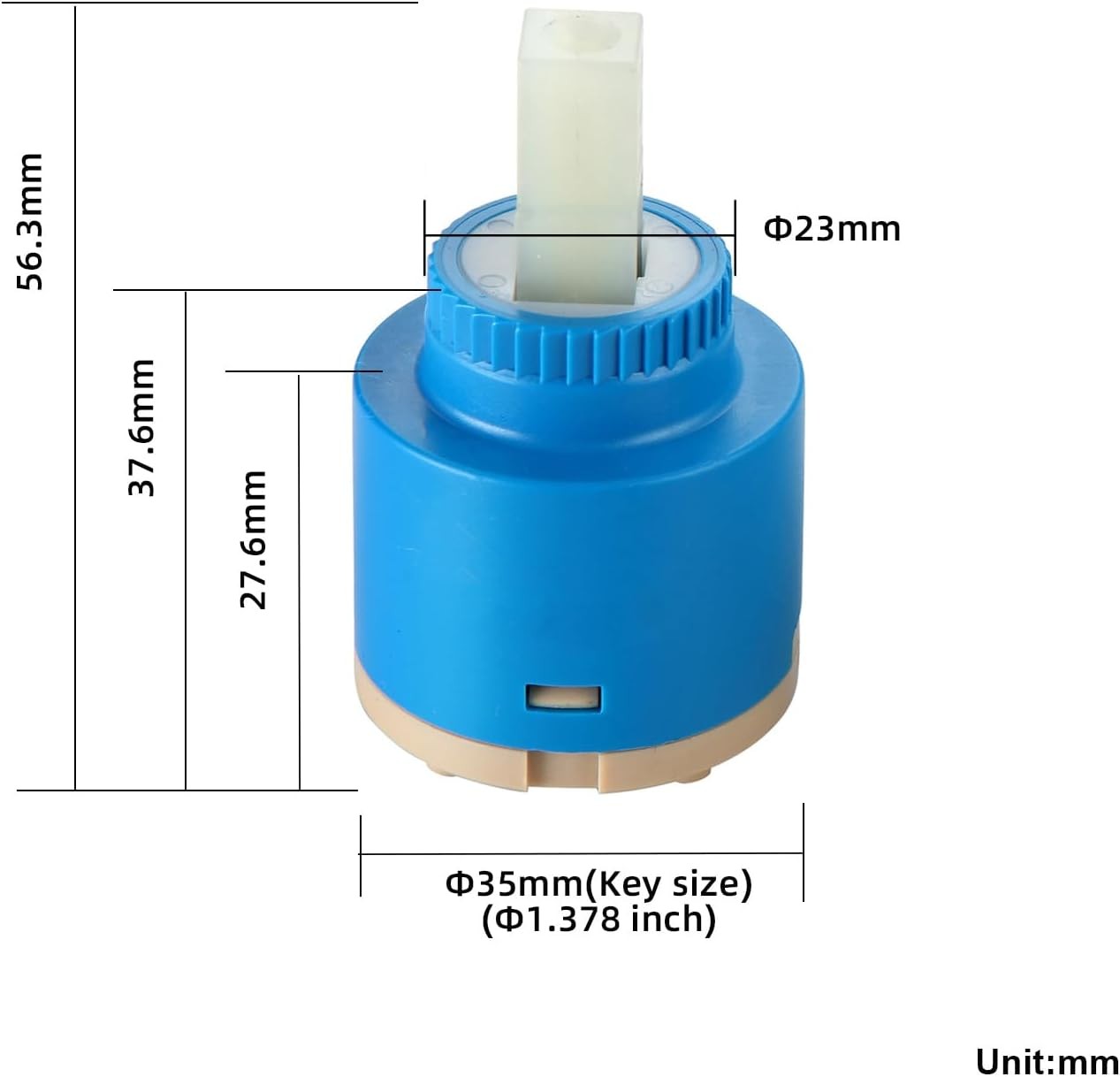 35mm Ceramic Faucet Cartridge Replacement Single-Handle Kitchen & Bath Drip-Free