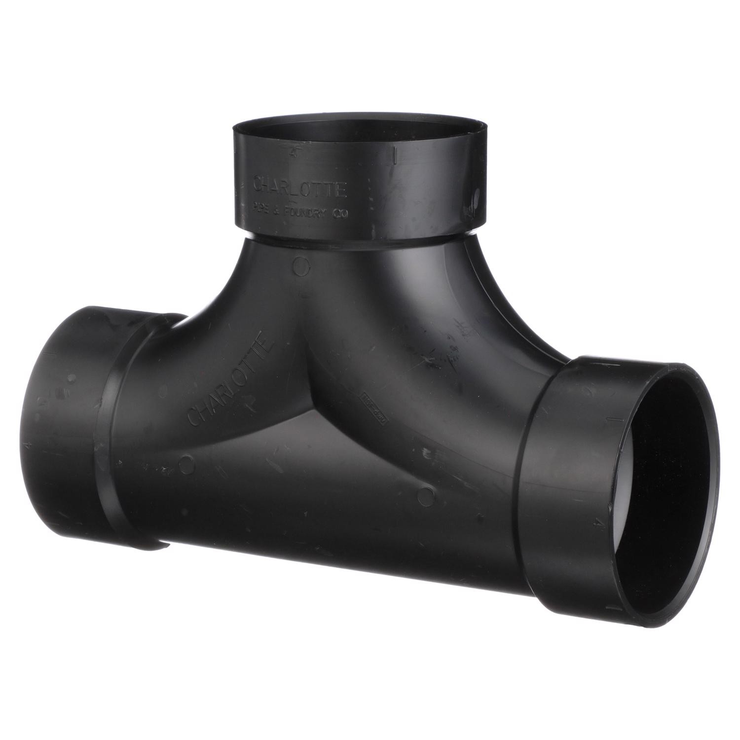 Charlotte Pipe ABS004480800 ABS Flush Cleanout Tee 4 x 4 x 4 in. Hub for DWV