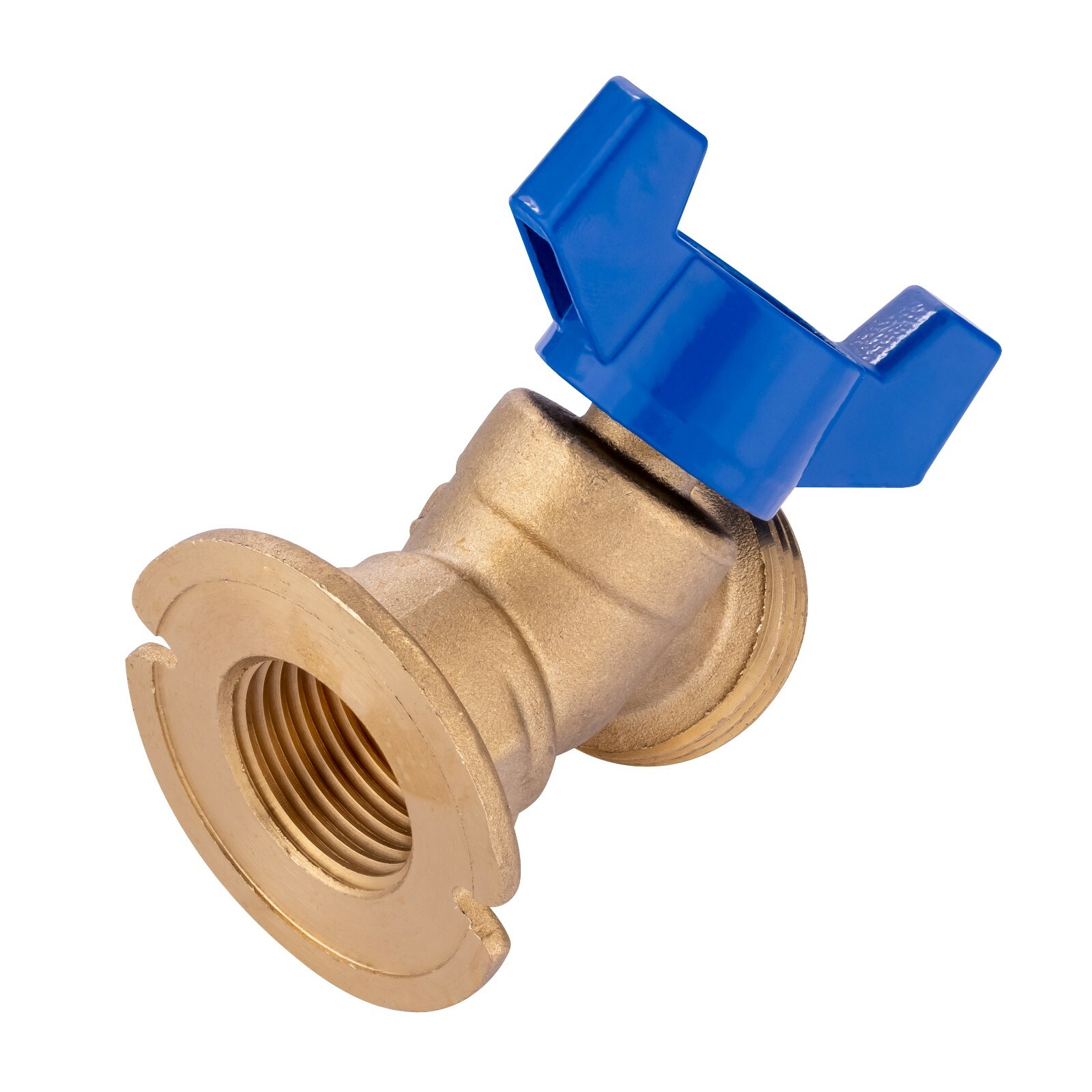 2 PCS 1/4Turn Sillcock Bibb &Flange 1/2 Inch Female Threaded Inlet x3/4″ MHT