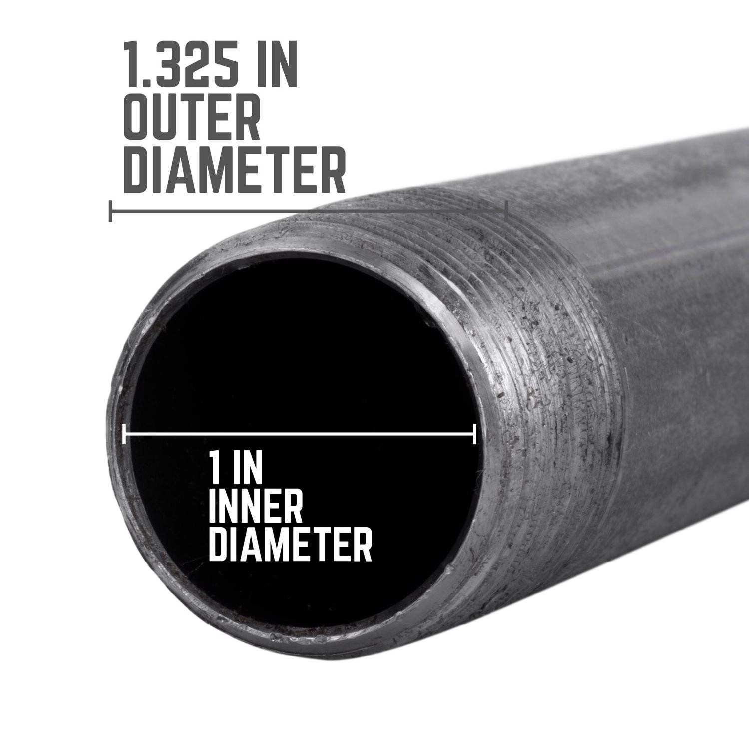 BK Products 585-070AH Galvanized Black Steel Nipple 1 MPT x 7 in.