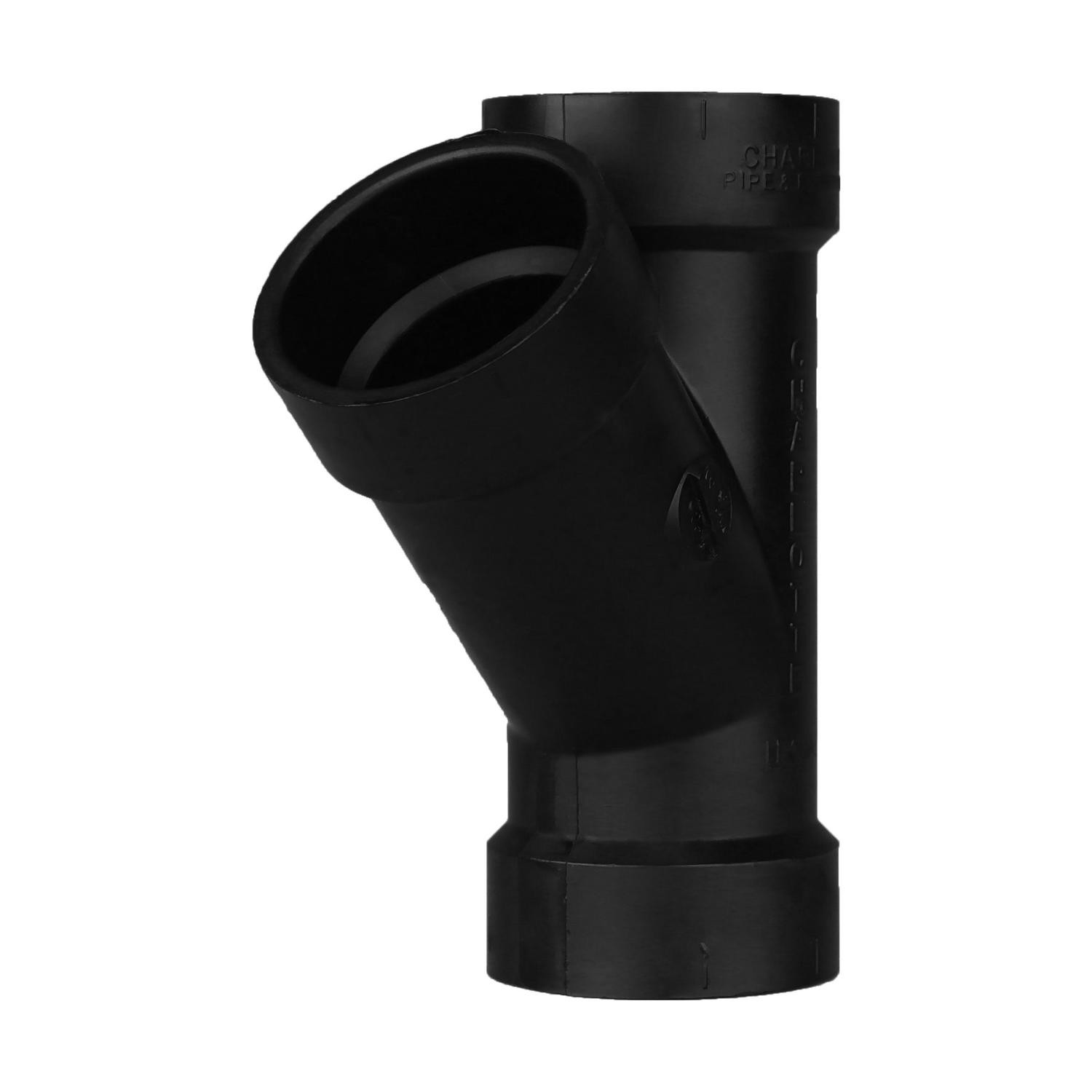 Charlotte Pipe ABS006000600 Black DWV ABS Wye 1-1/2 x 1-1/2 x 1-1/2 Hub Dia. in.